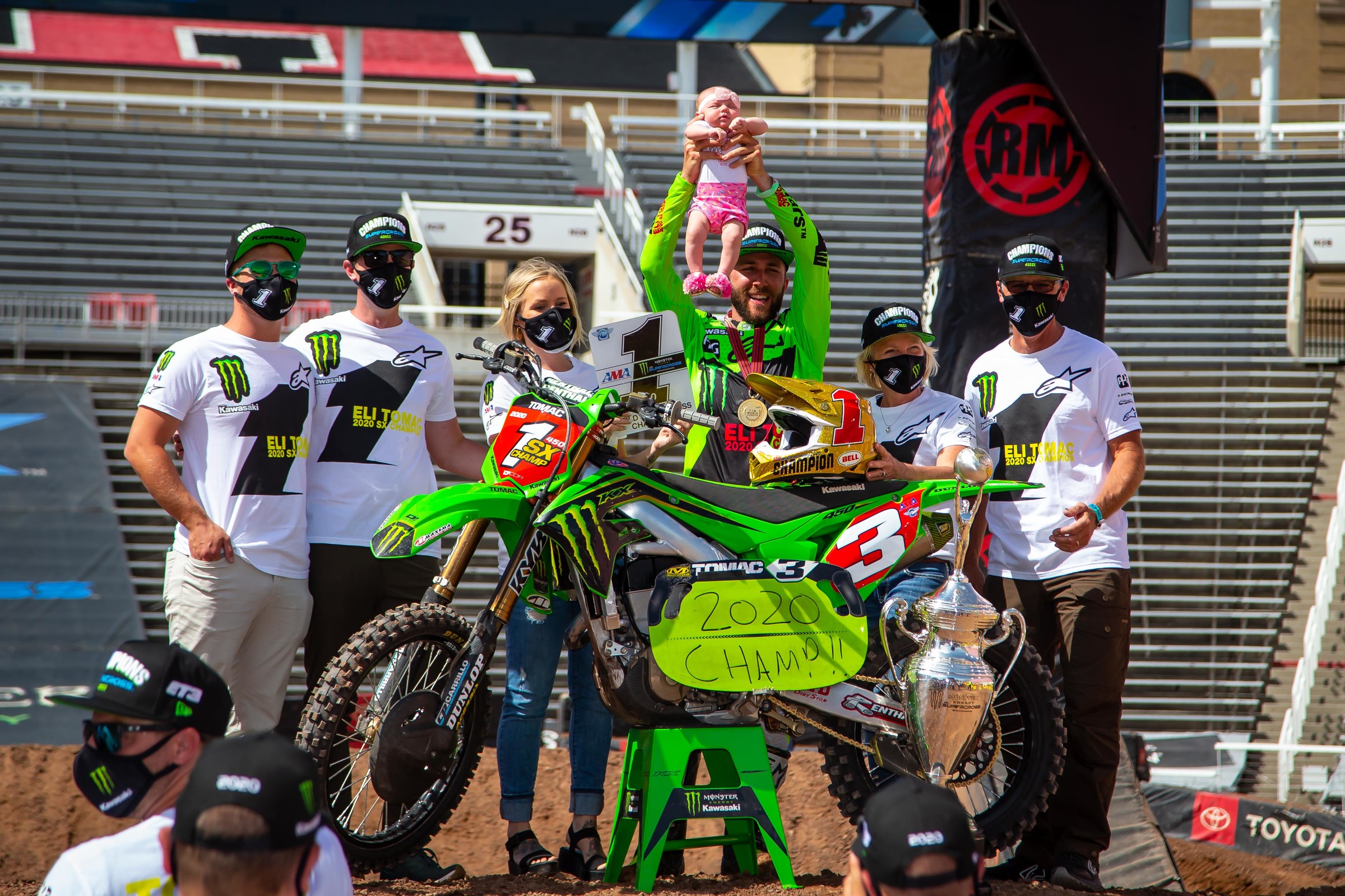 Eli Tomac doing his best Rafiki (from Lion King) impression.