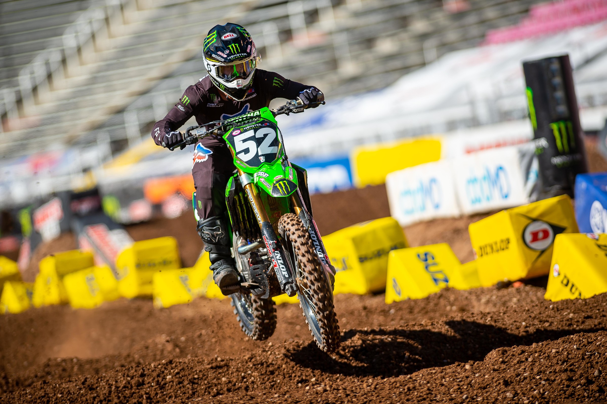 Forkner on his way to victory in at the Salt Lake City 4 Supercross.