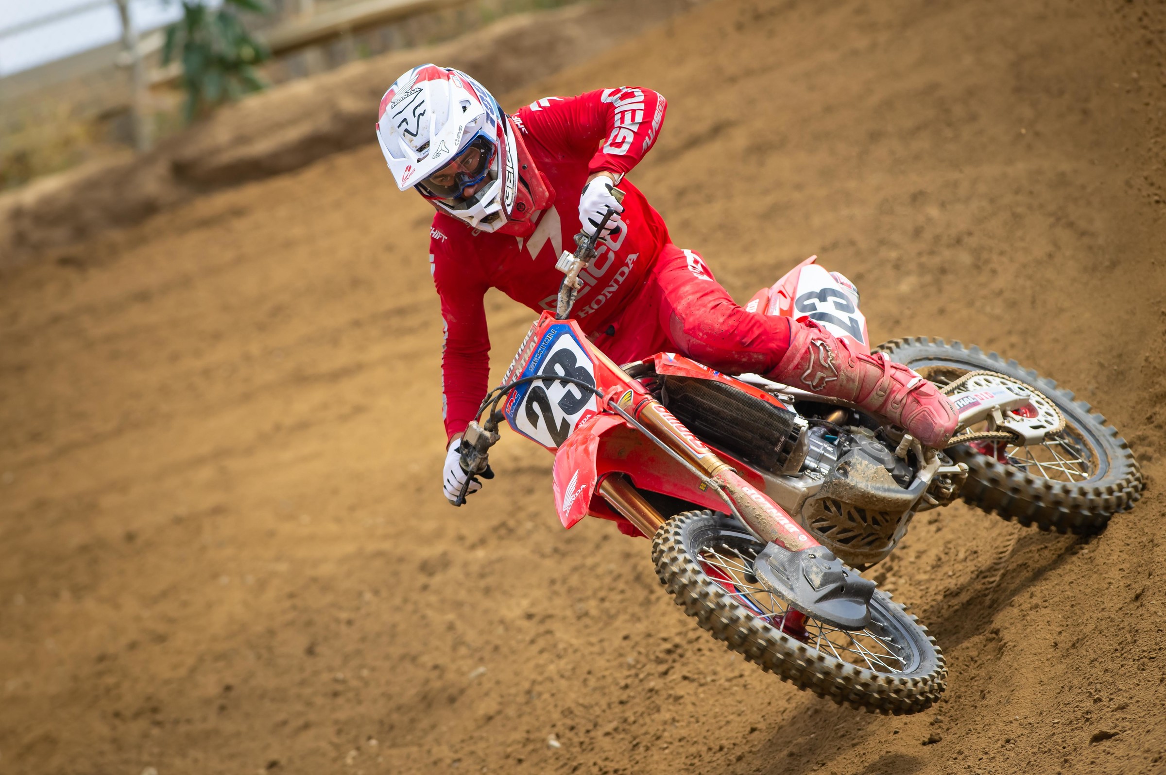 Sexton testing with the Honda HRC team on June 25 at Glen Helen Raceway.