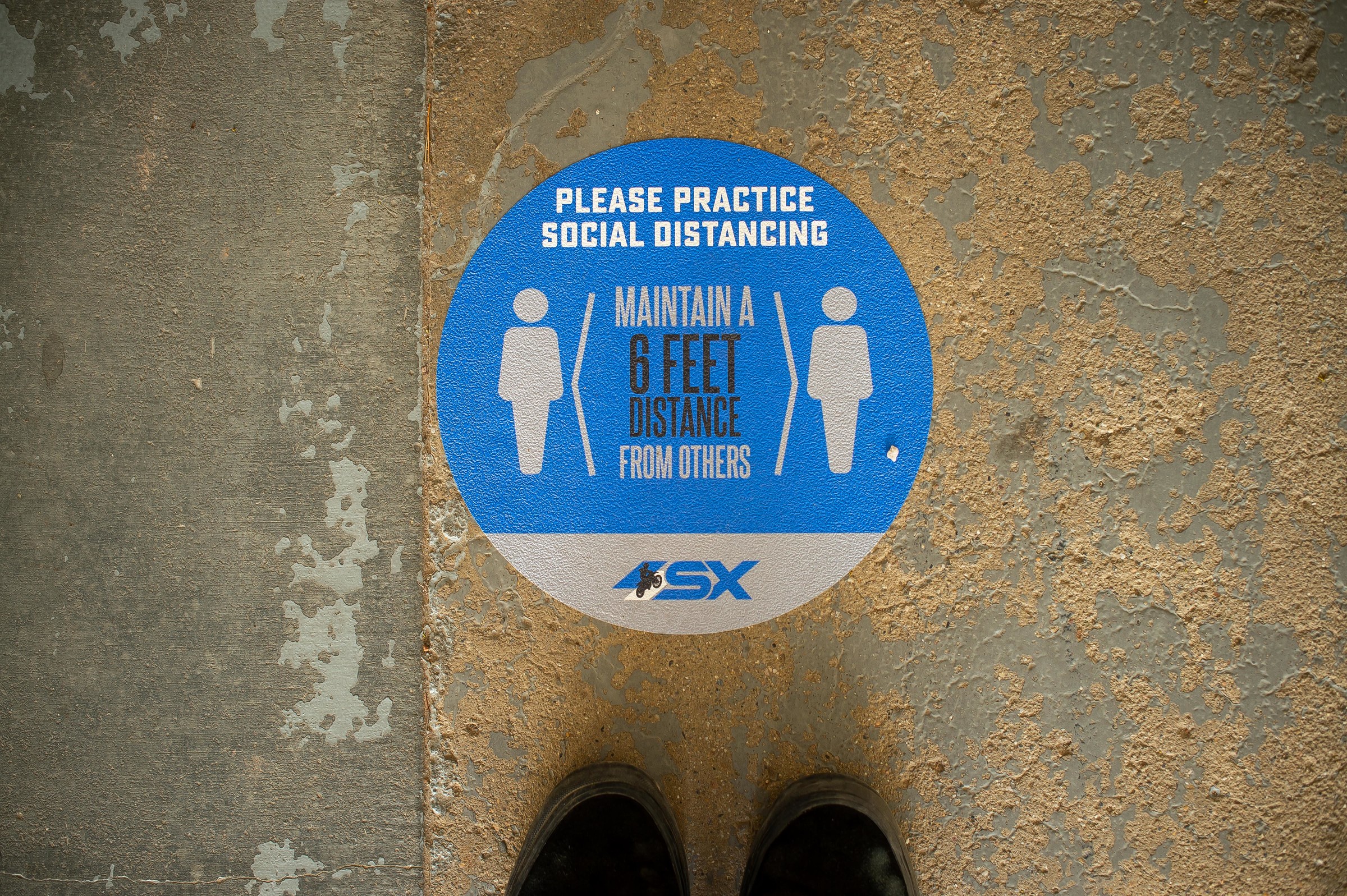 Matthes was spotted playing hopscotch on these floor reminders. 