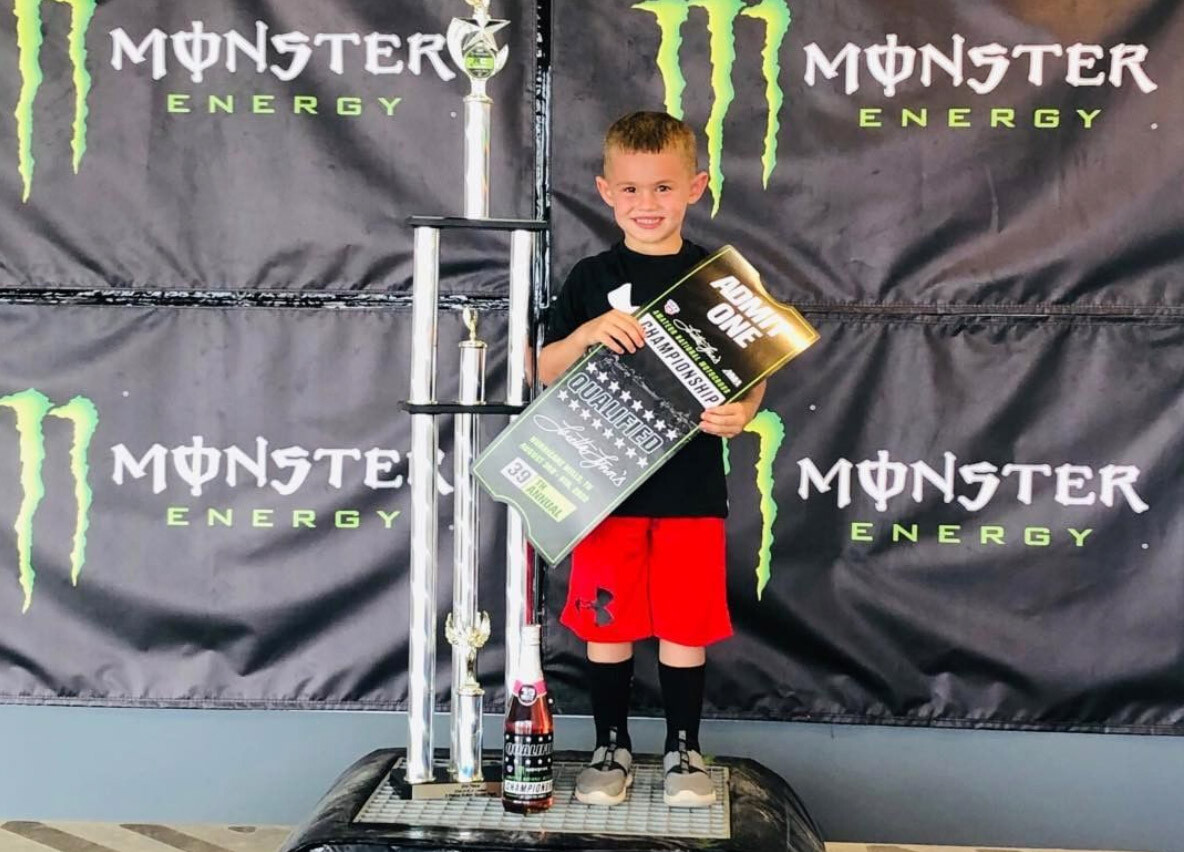 Trophies in Texas are bigger than riders like Beckham Smith! 