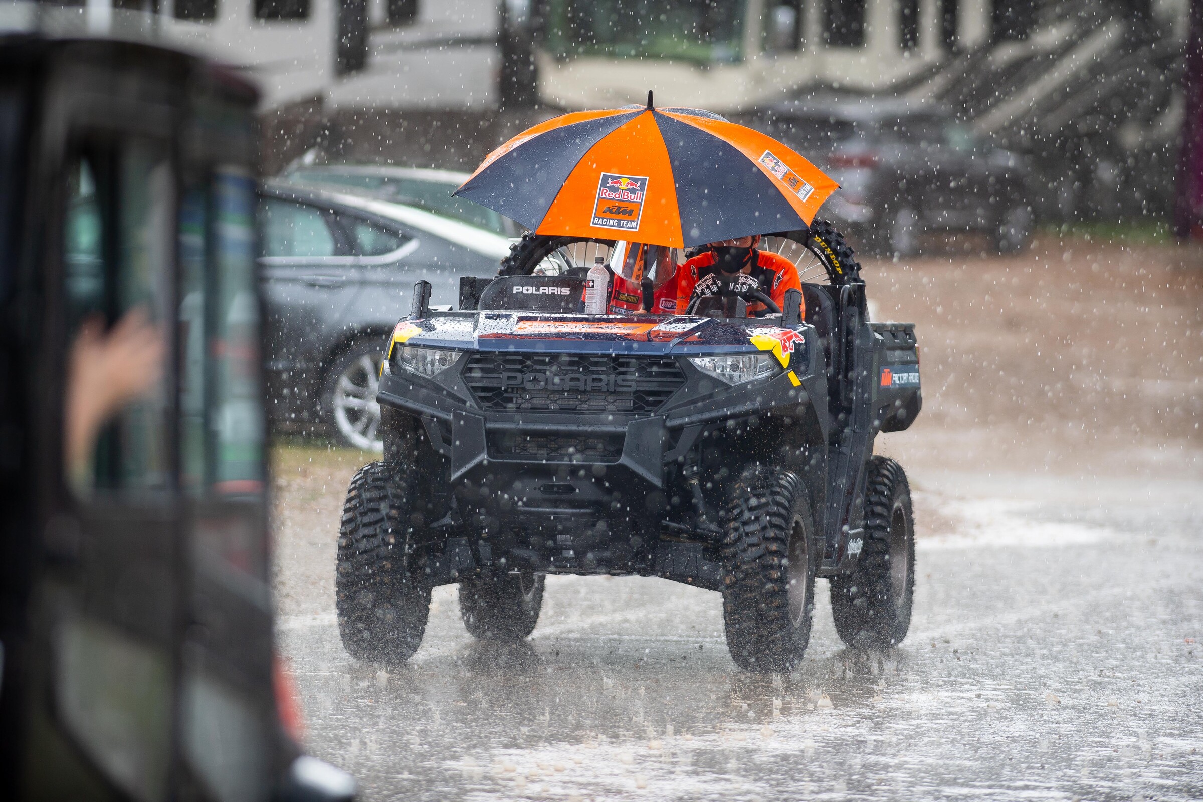 A flash storm led to Friday's press ride being canceled. Will the rain hold off tomorrow for the season opener?