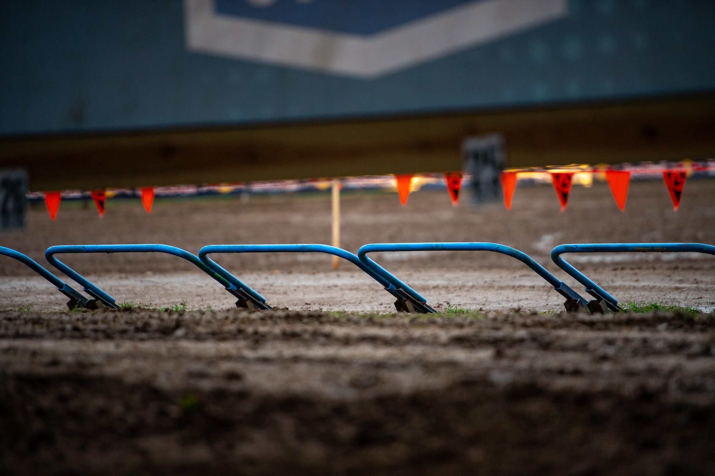Behind these gates may be the last clean moments for riders all day.