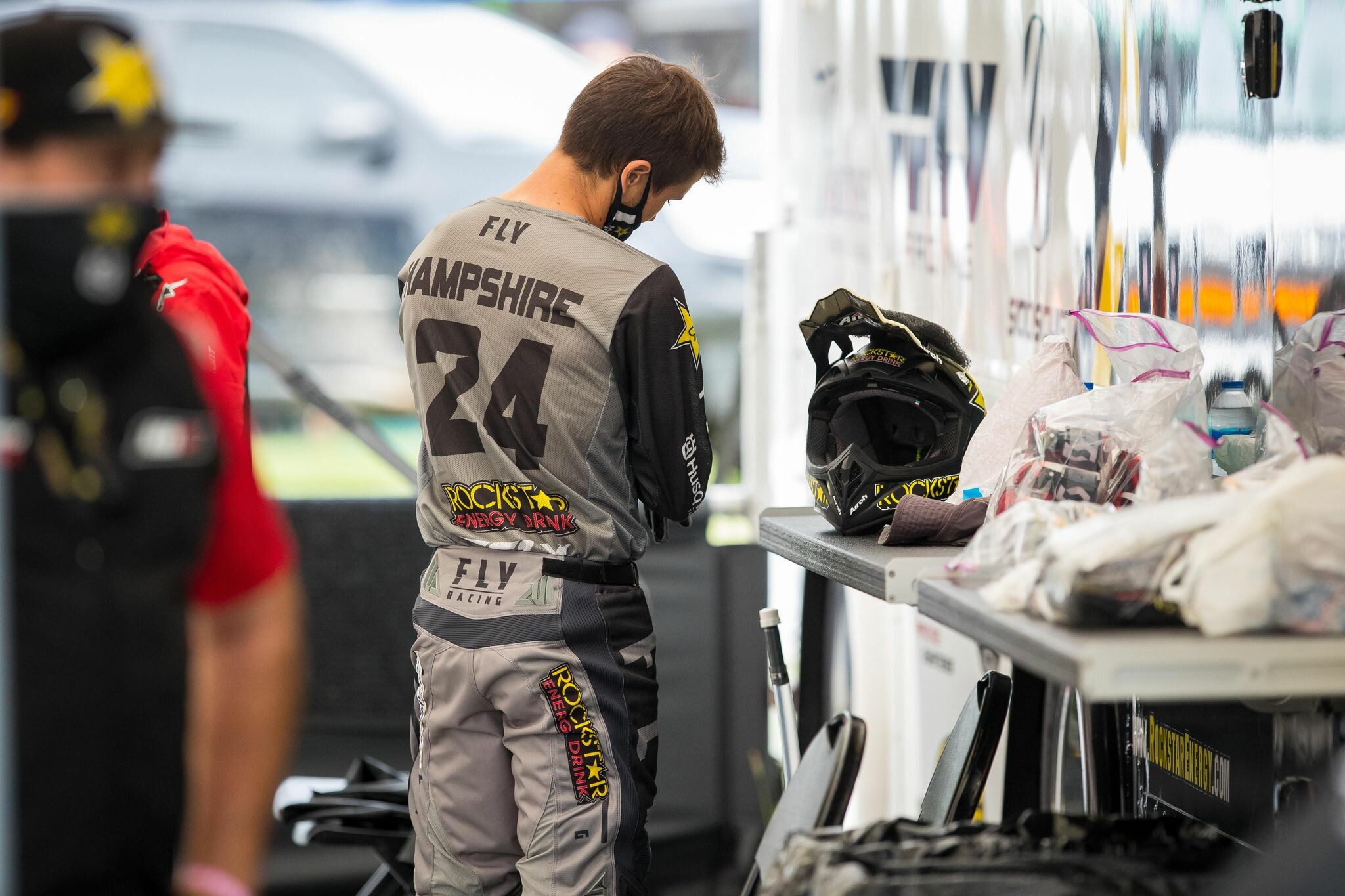 RJ Hampshire suits up.