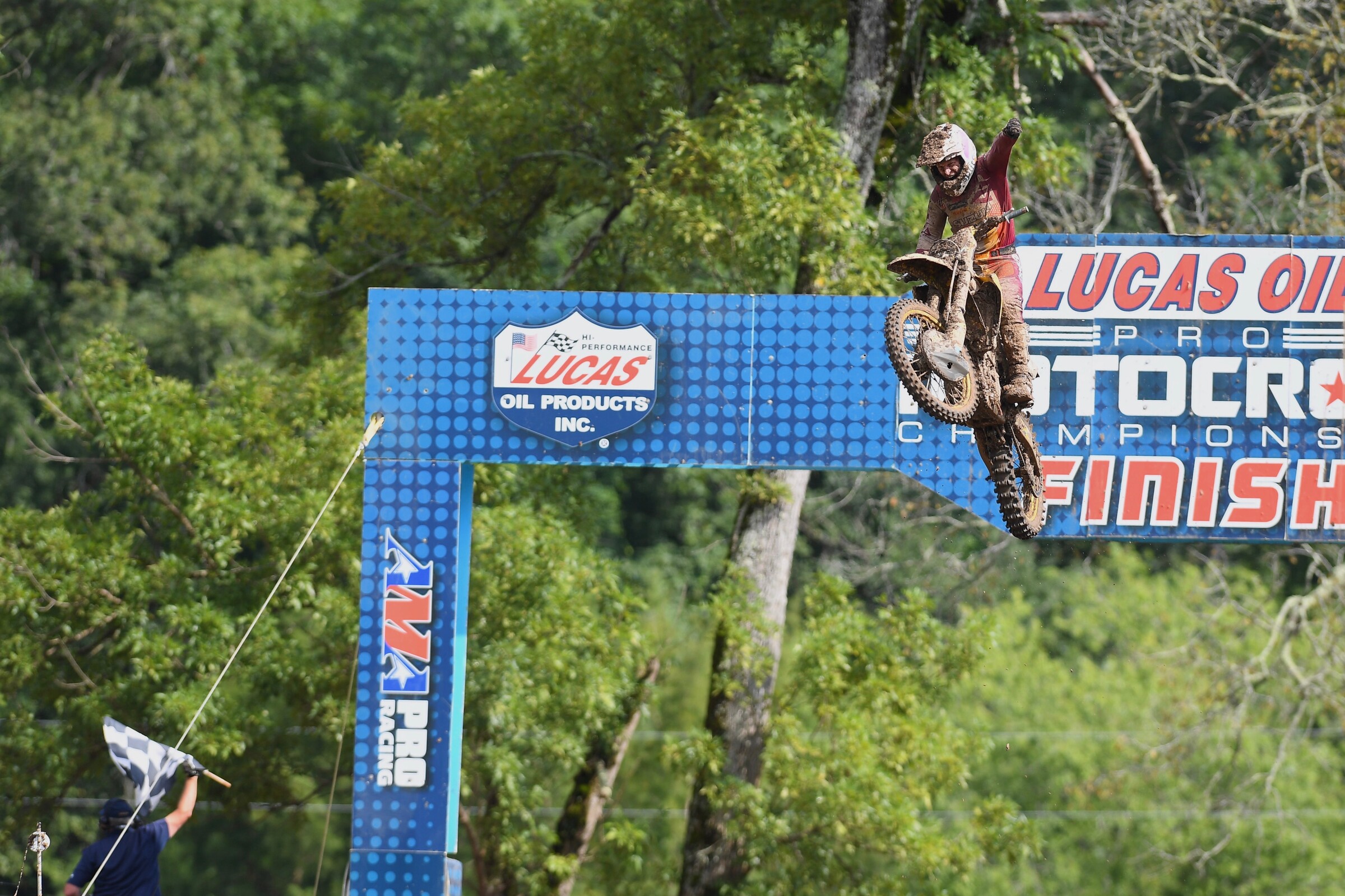 Alex Martin taking the 250 Class moto two win.