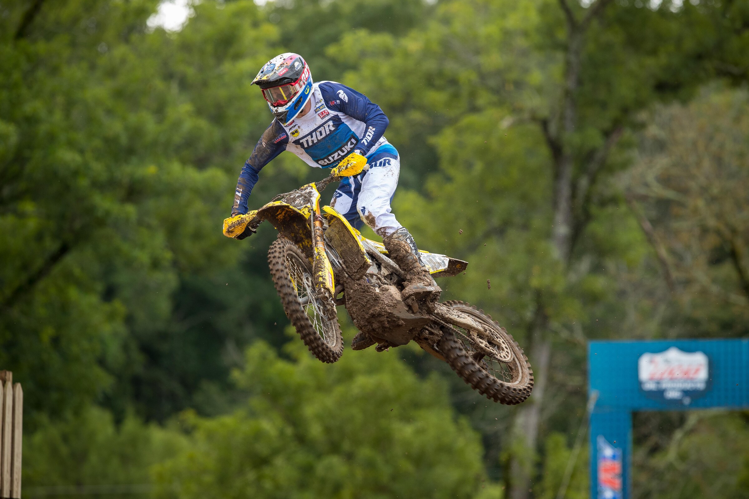 Leading almost an entire moto in just his fourth start since returning to the USA, Max Anstie had a lot to be happy about.