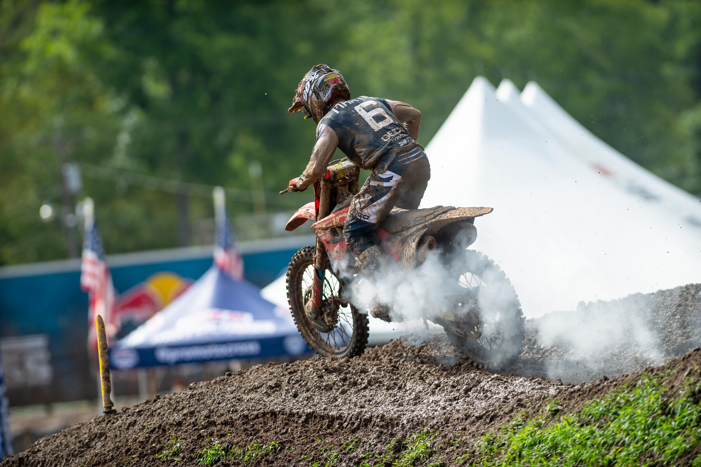 Jeremy Martin nursed his bike through much of moto two to preserve the overall win.