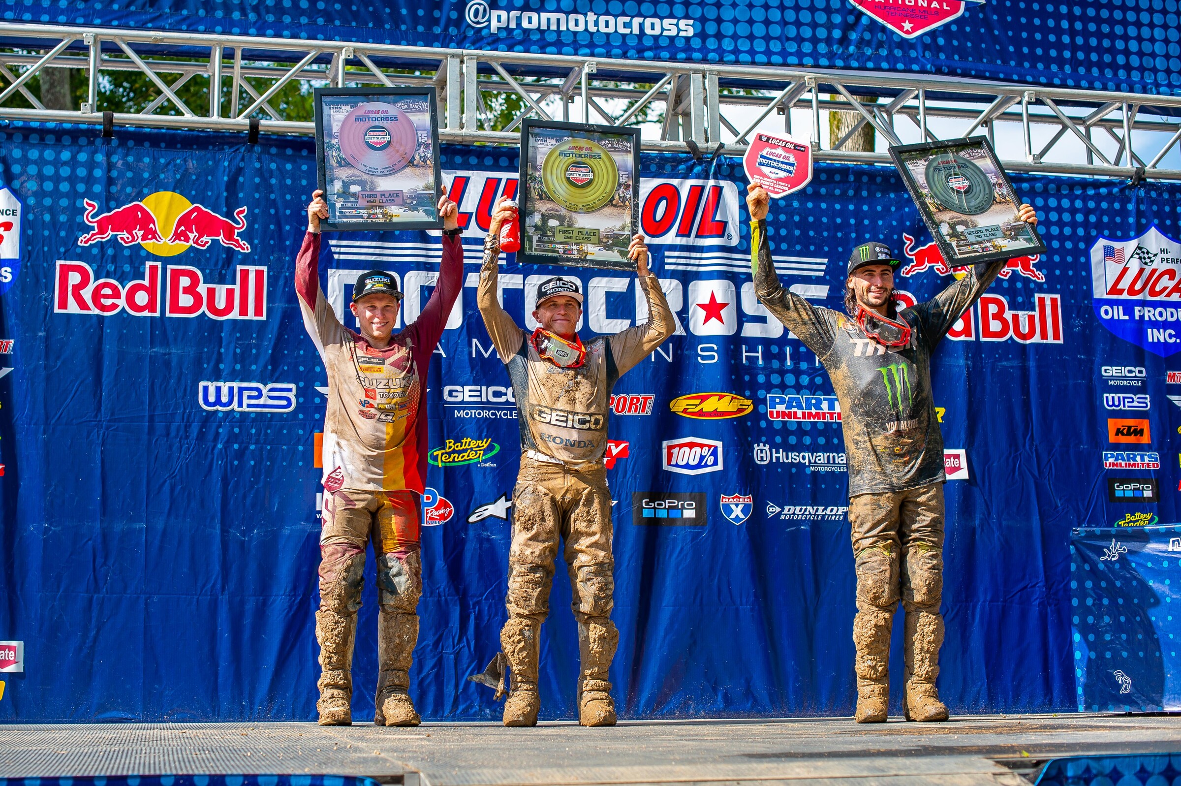 The 250 Class overall podium at the second round had years and years and years of experience.