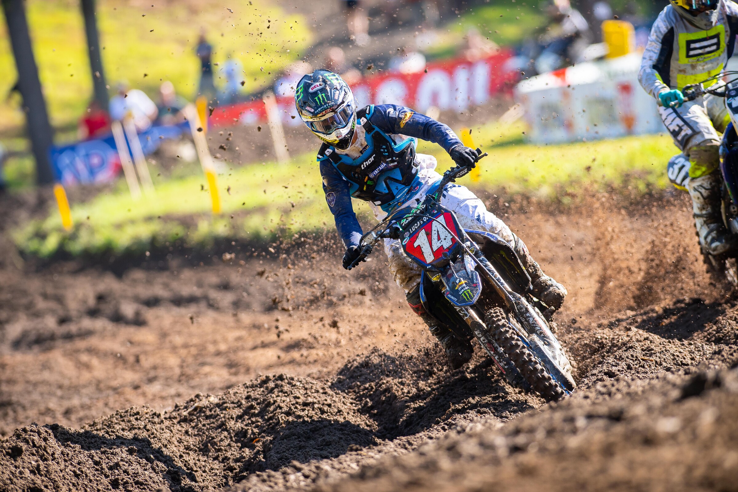 Dylan Ferrandis had a wild day but did a serious amount of damage control after an early second moto fall.