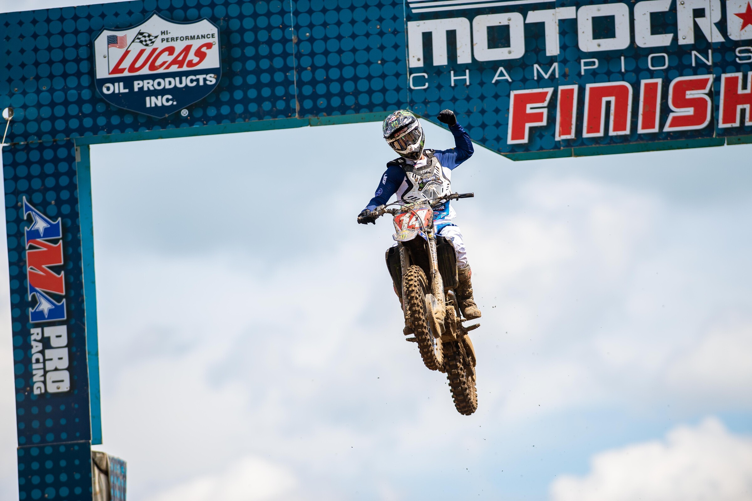 Ferrandis taking the checkered flag during the first 250 Class moto.