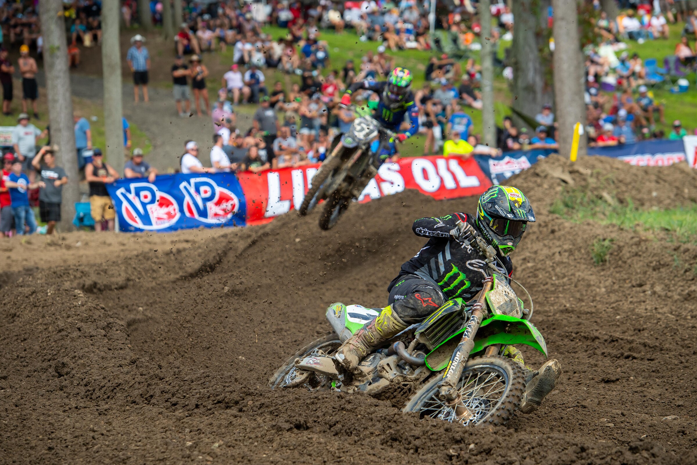 Tomac with the #51 in hot pursuit during the second moto last Saturday.
