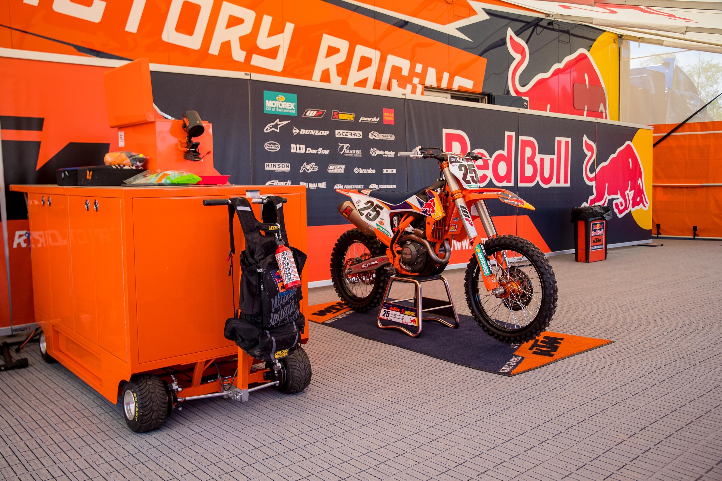 Marvin Musquin's Red Bull KTM 450 SX-F is fully prepped for battle.
