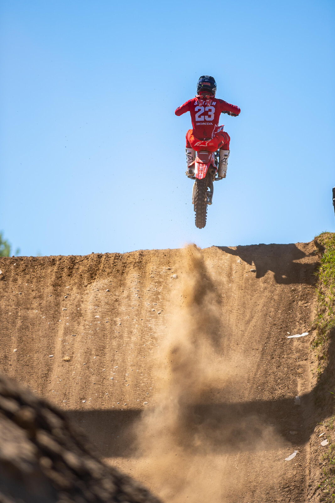 Chase Sexton launching off LaRocco's Leap.