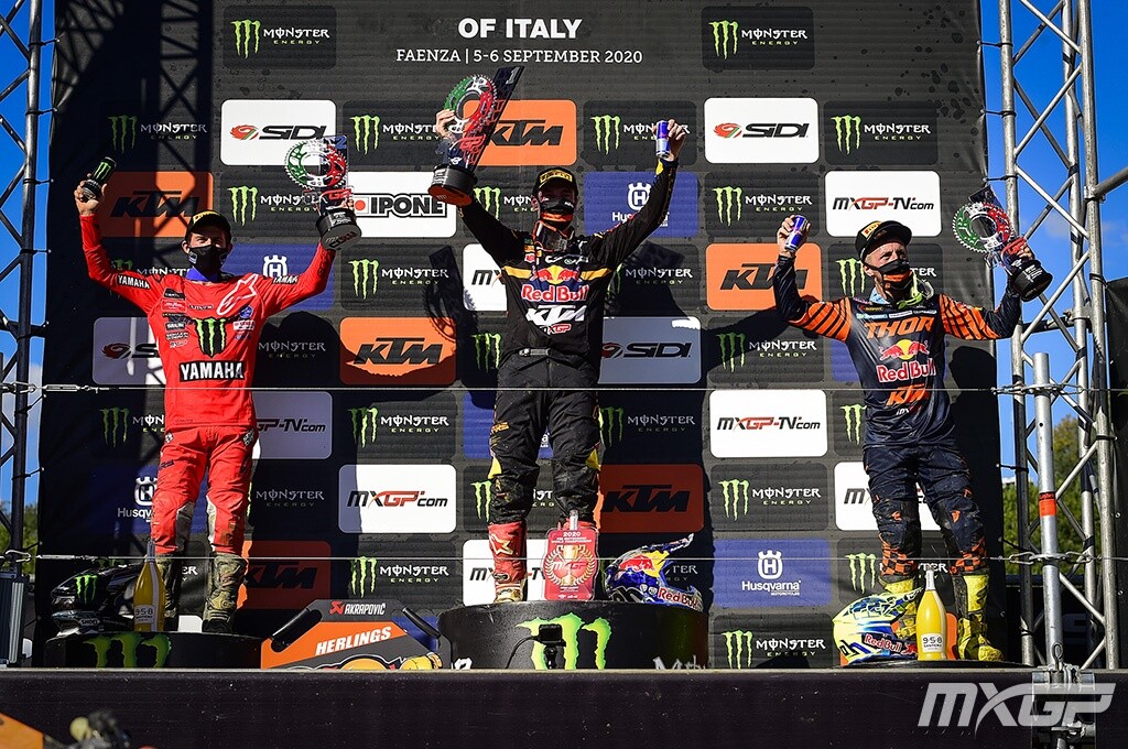 Seewer, Herlings and Cairoli on the Italy podium.