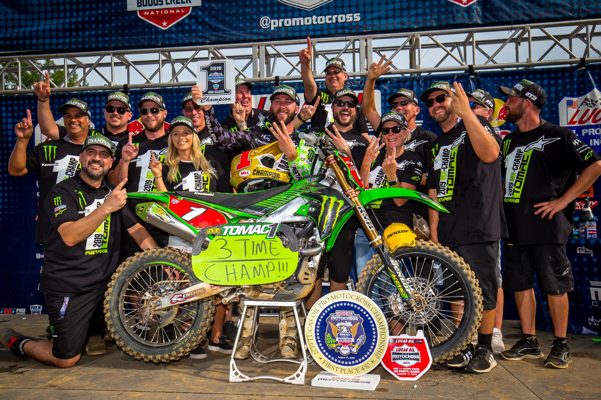 Tomac completed the three-peat one round early in 2019.