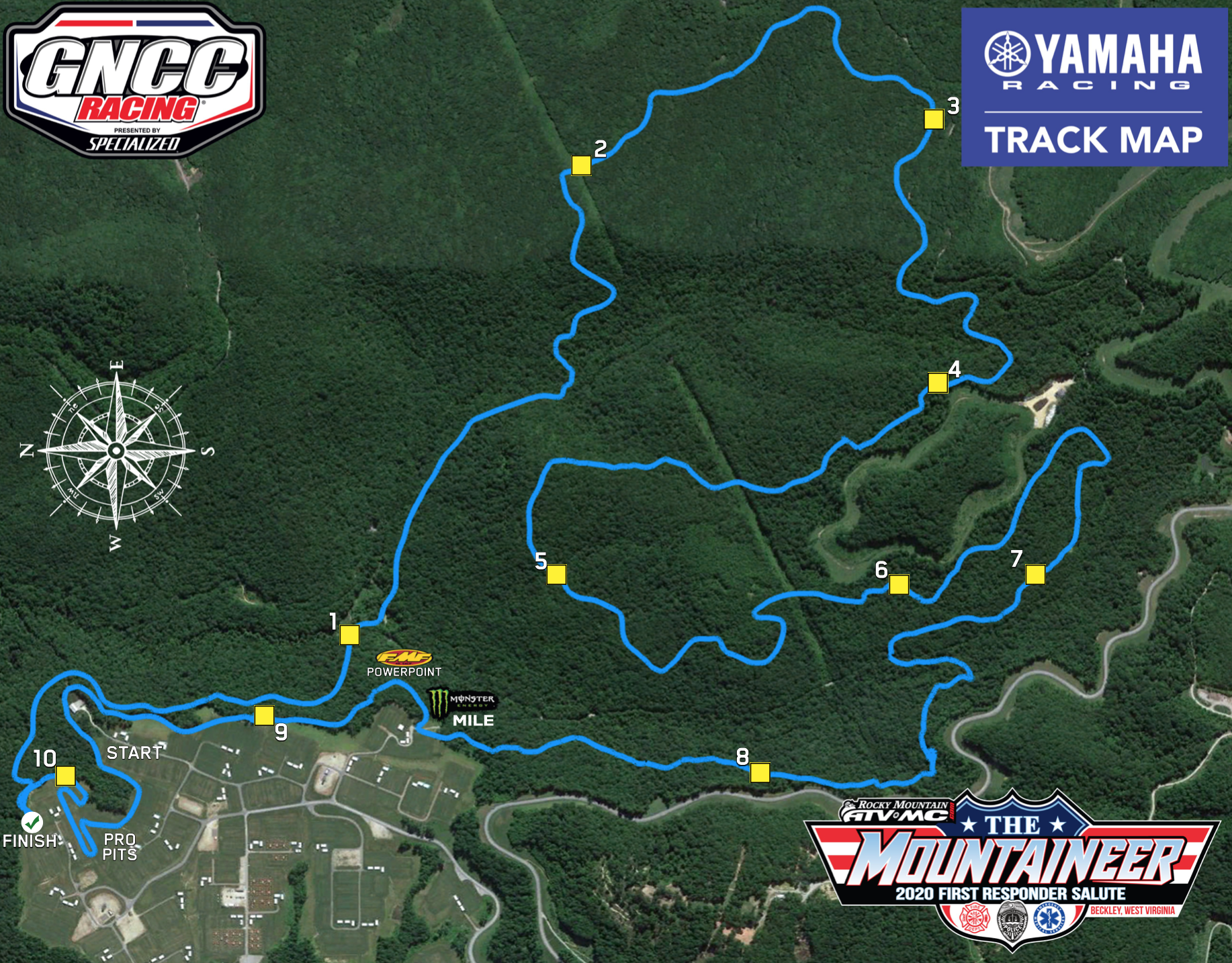 The 2020 Mountaineer GNCC track map.