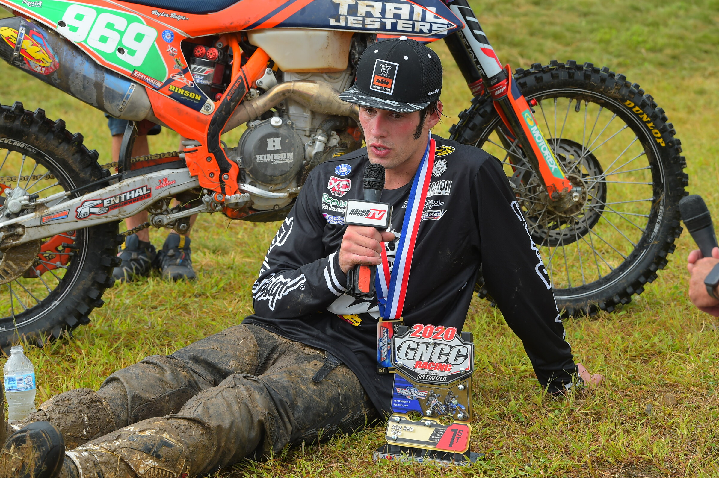 Girroir was spent after taking the XC2 win after nearly three hours in the tough conditions.