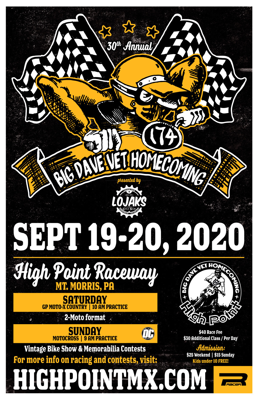 Bring your bike (new or vintage) and join us for a fun weekend at High Point Raceway!
