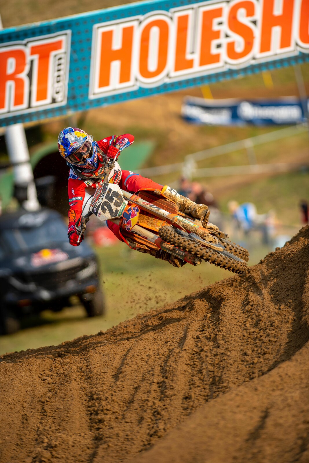 Marvin Musquin's day ended on a rough note with a late fall in the second moto.