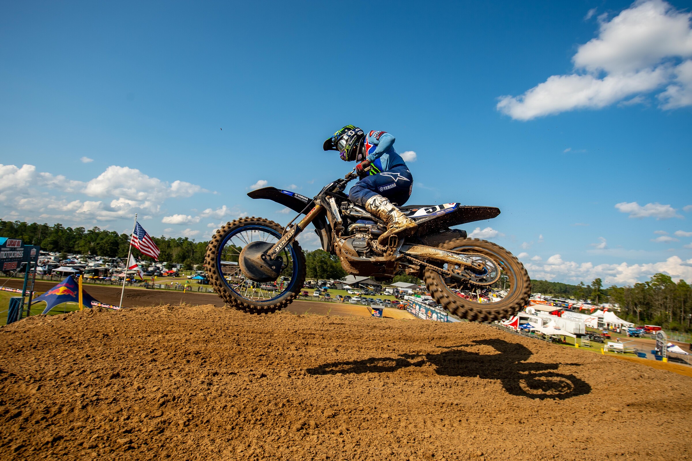 Check out Barcia's missing side shroud the team had to remove after a crash on the opening lap of the second moto.