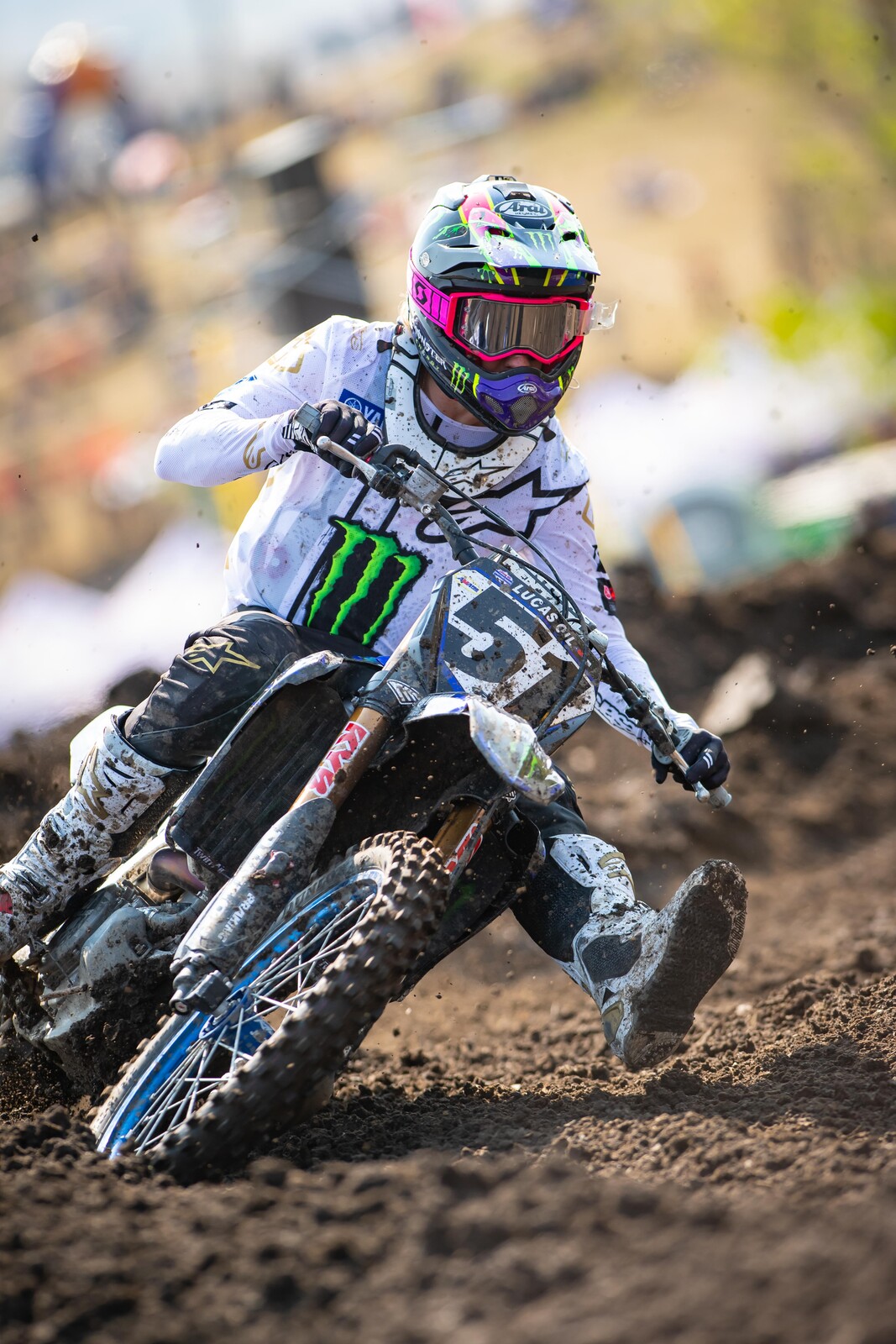 Justin Barcia was running well in the second moto but had a problem and dropped out.