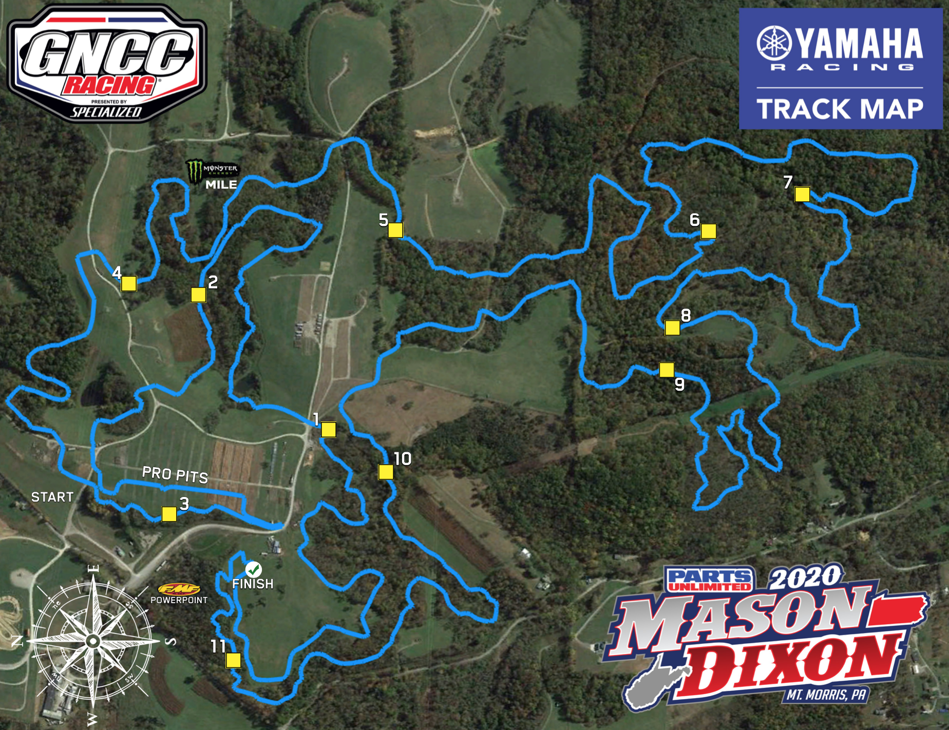 The 2020 Mason Dixon GNCC track map.