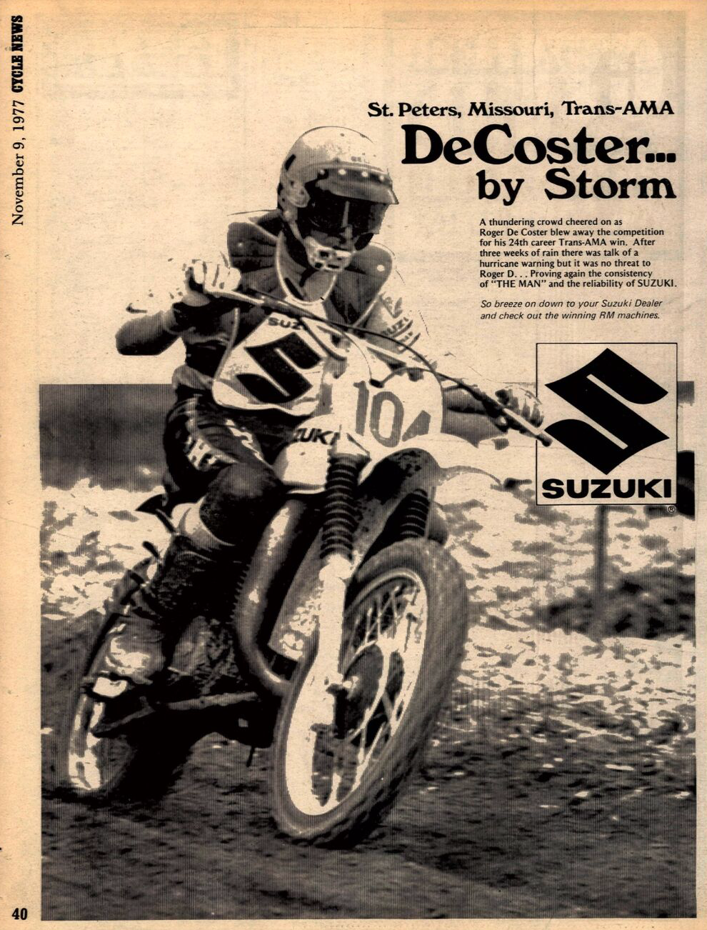 The November 9, 1977, issue of Cycle News.