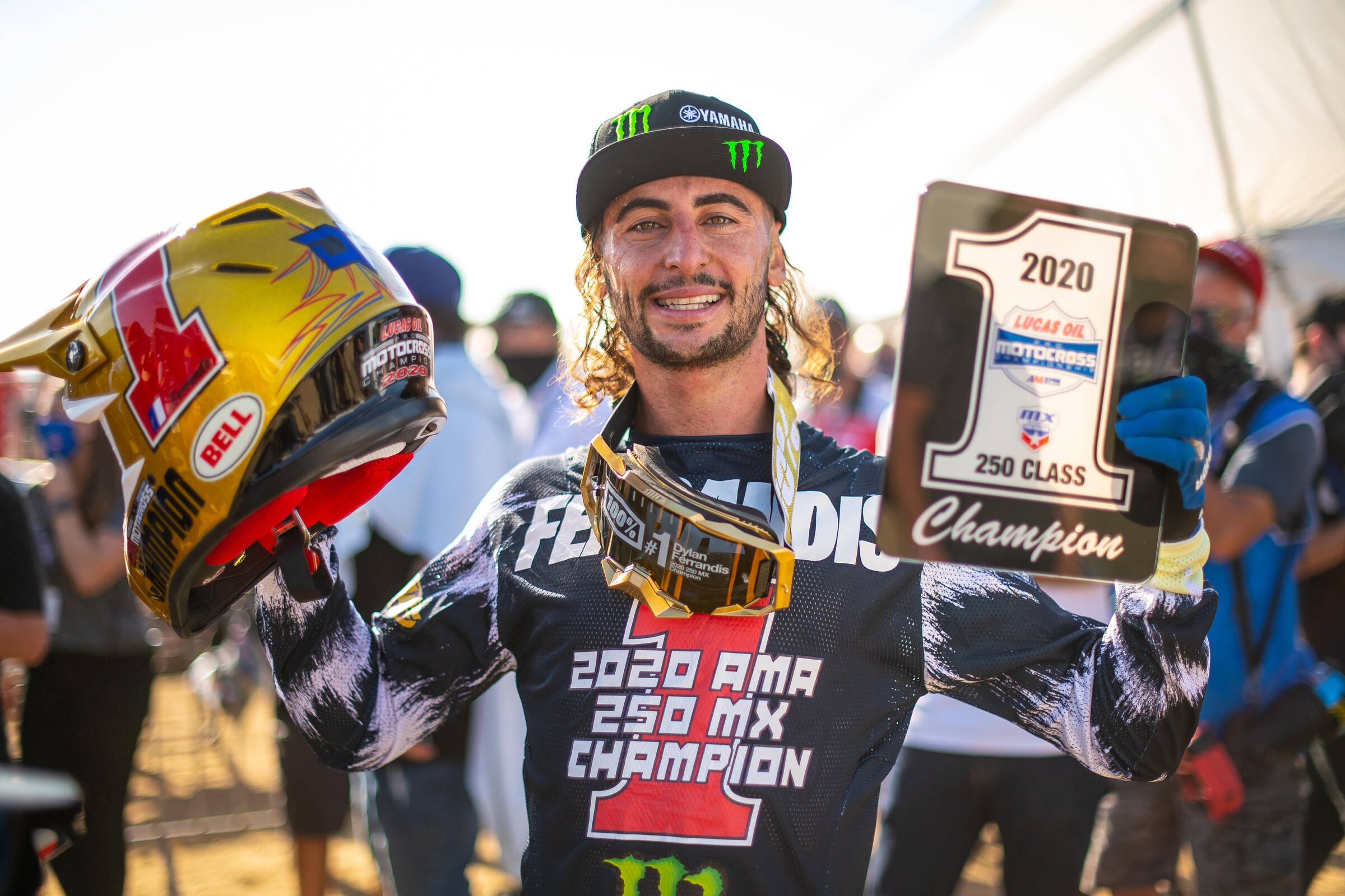 Dylan Ferrandis earned the 2020 250 Class Pro Motocross Championship, his first Pro Motocross title.