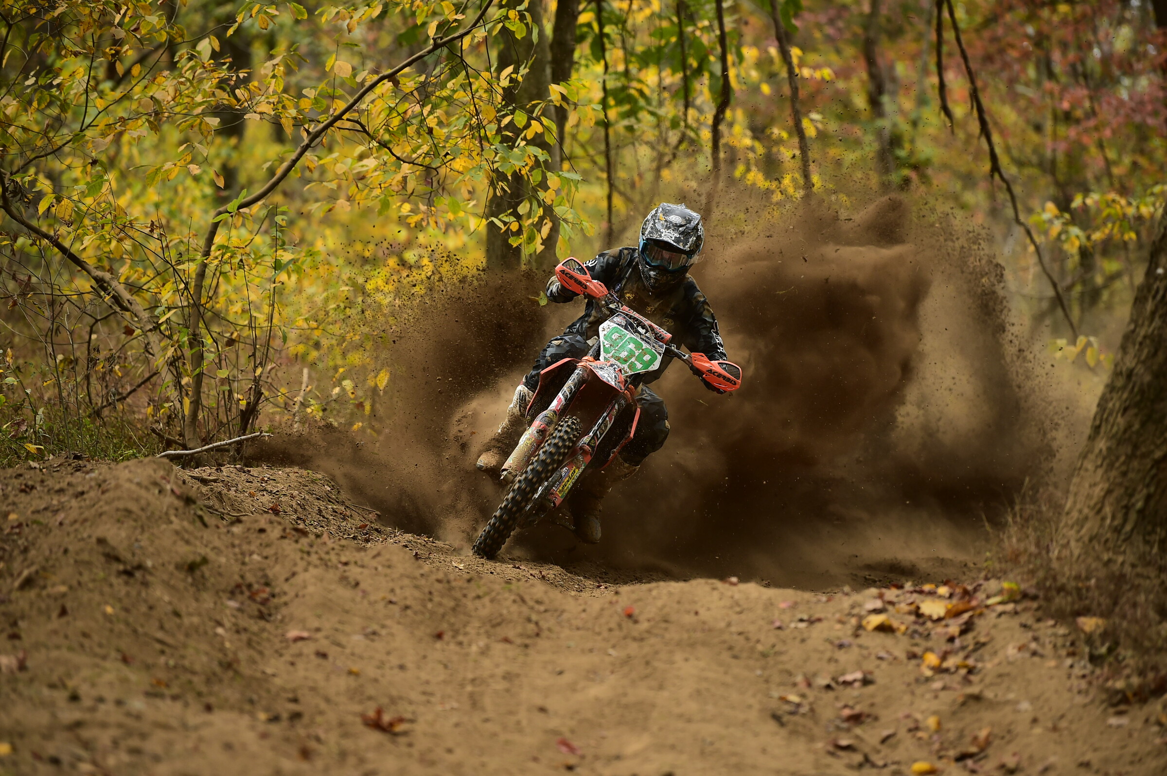 Girroir blowing up berms in the Pennsylvania woods.