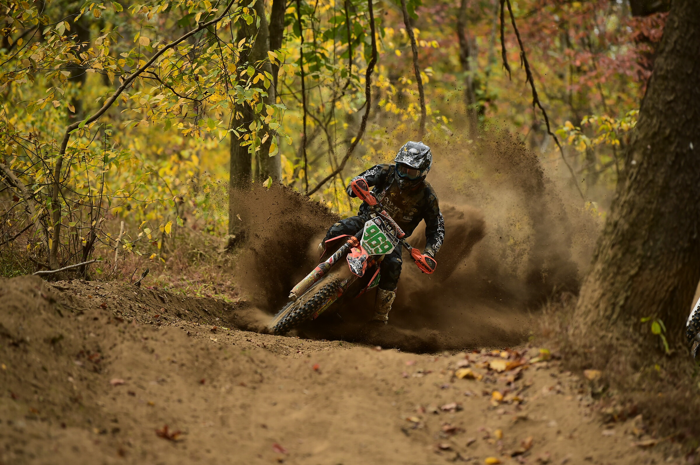 Girroir blowing up berms in the Pennsylvania woods.
