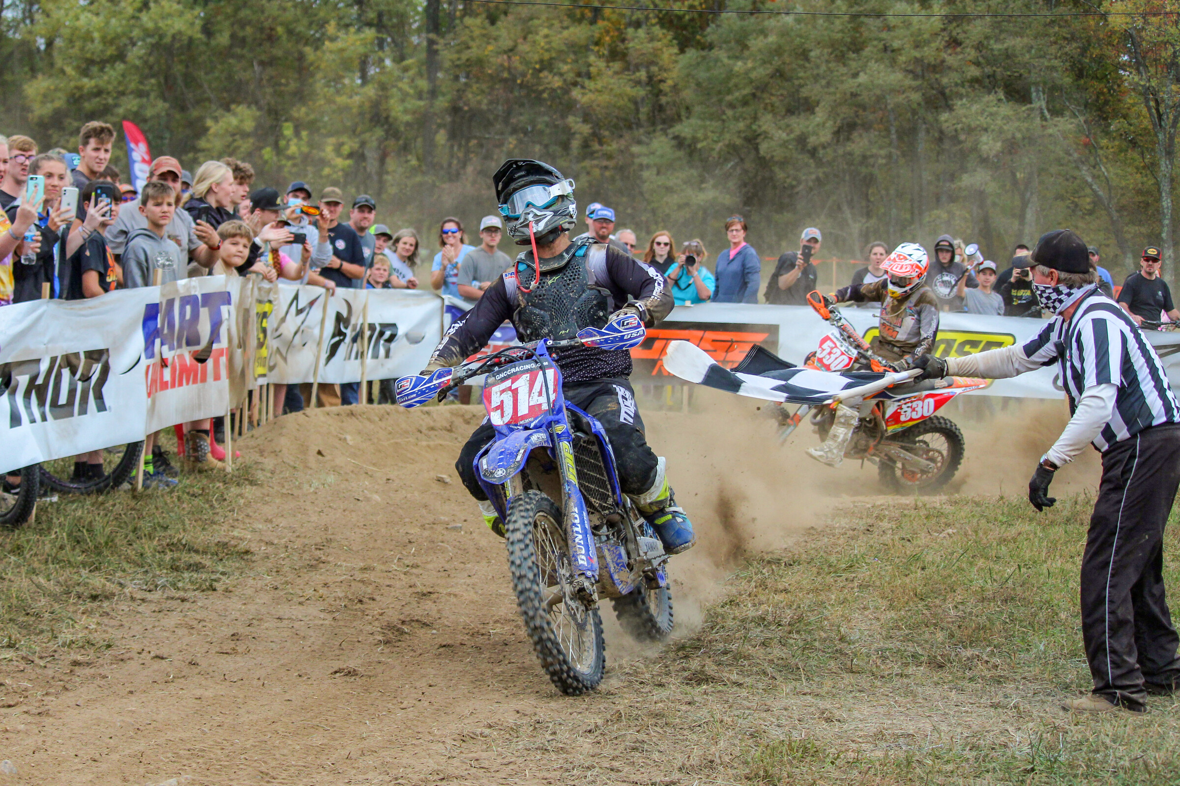 Steward Baylor takes the Mason Dixon GNCC overall win just two seconds ahead of KTM's Ben Kelley.