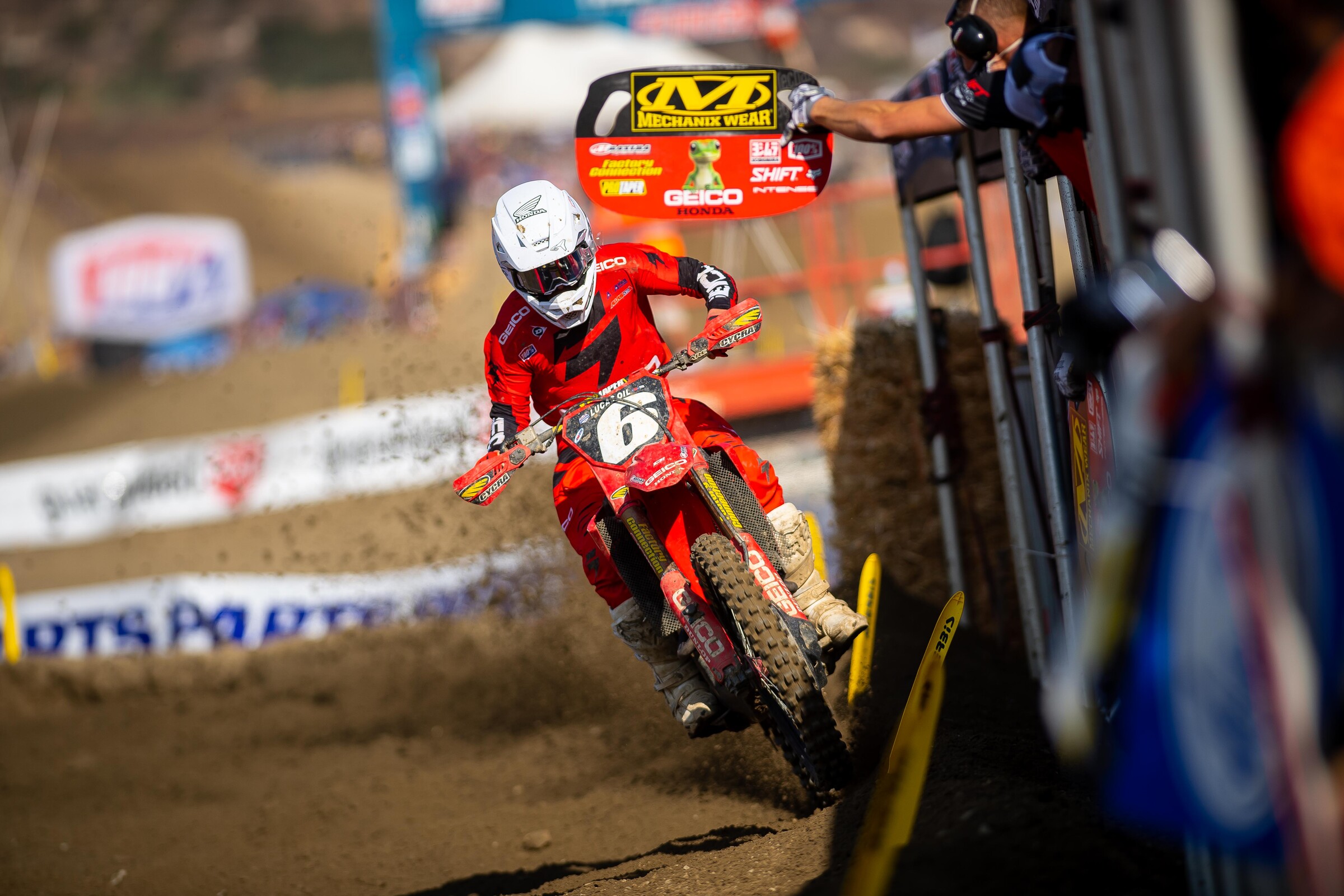 Jeremy Martin won his last moto aboard a GEICO Honda.