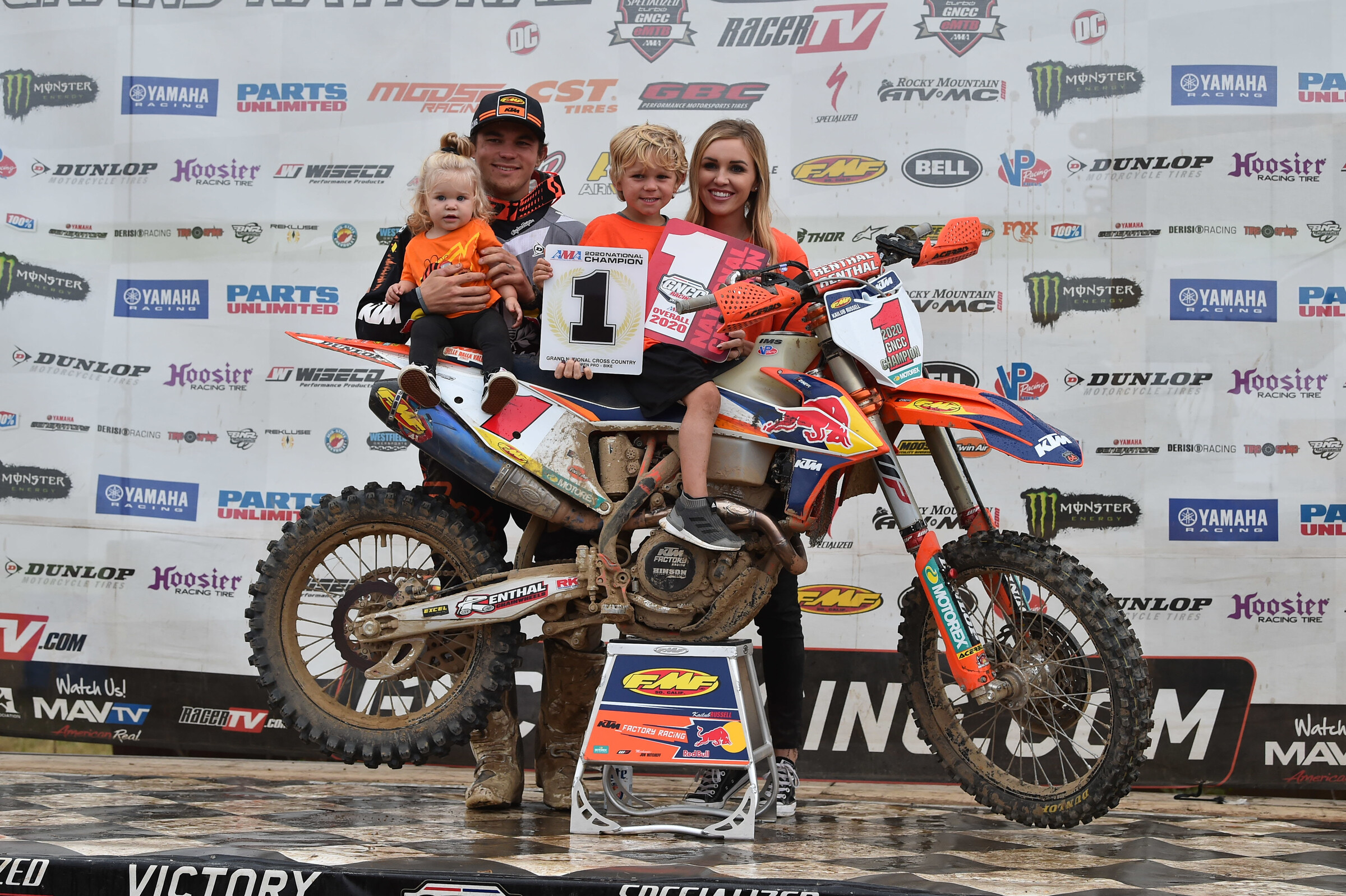 Kailub Russell (FMF/KTM Factory Racing) wrapped up his eighth National Championship at the previous round, but will still be battling for an overall win on Sunday.