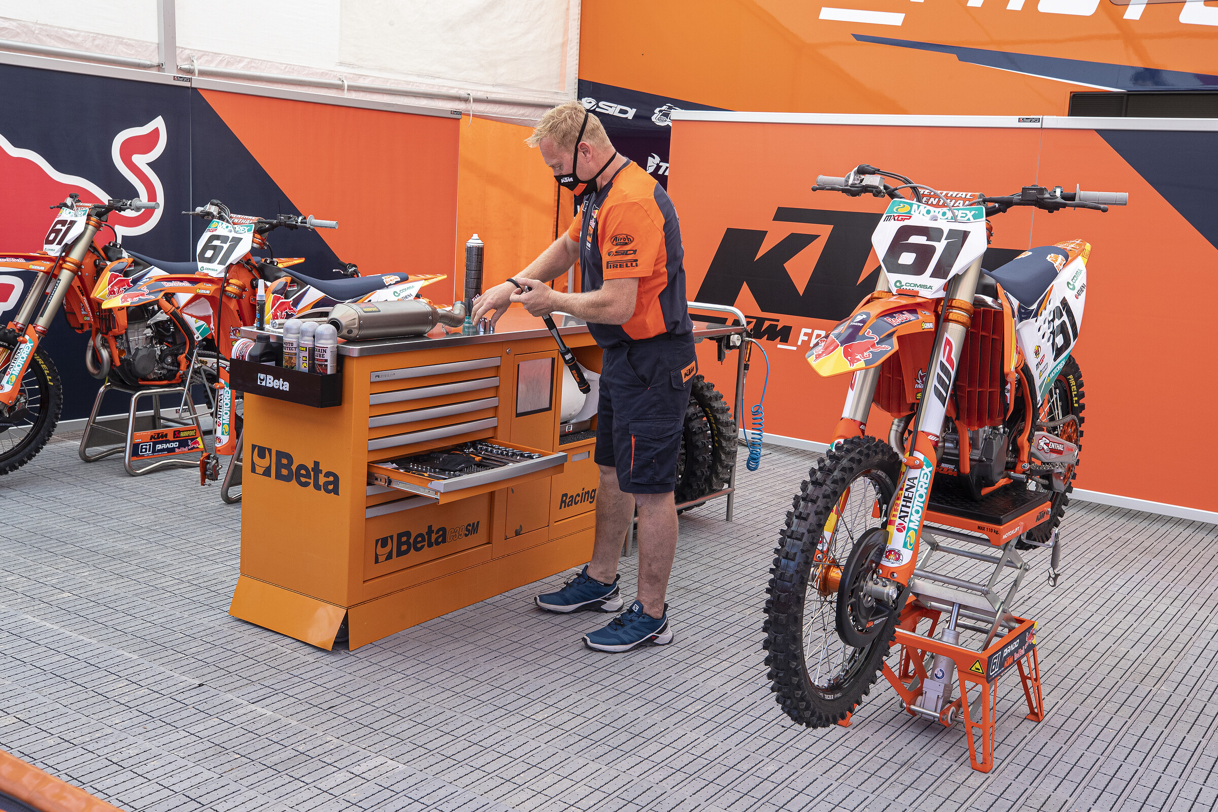 Jorge Prado's KTM 450 SX-F remained dormant at the MXGP of Lommel after the 19-year-old tested positive for COVID-19.