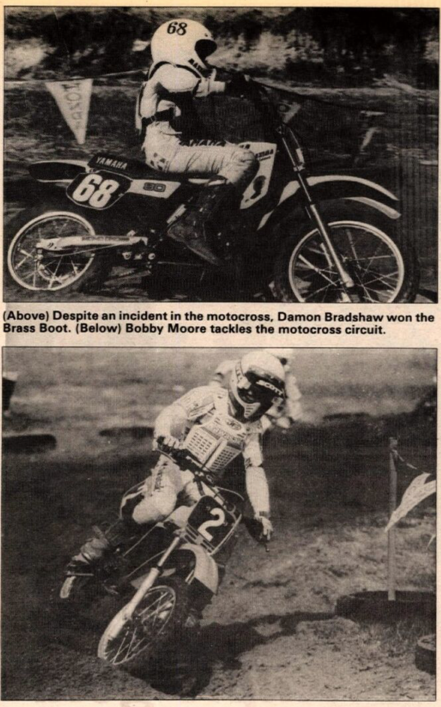 Damon Bradshaw and Bobby Moore in a 1983 issue of Cycle News.