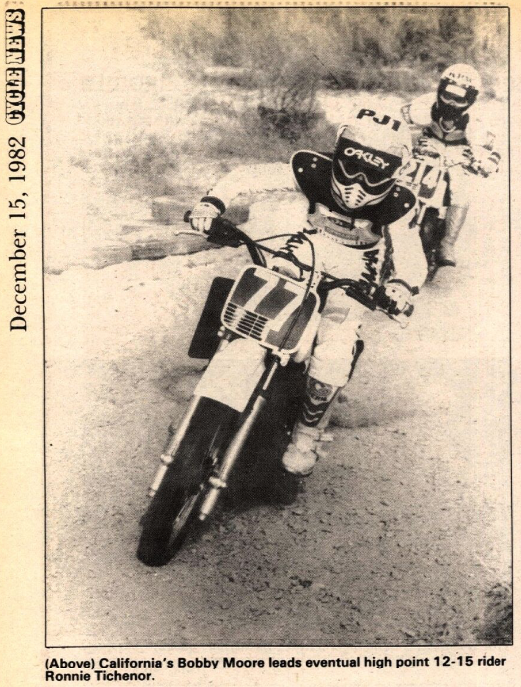 Bobby Moore in a 1982 issue of Cycle News.