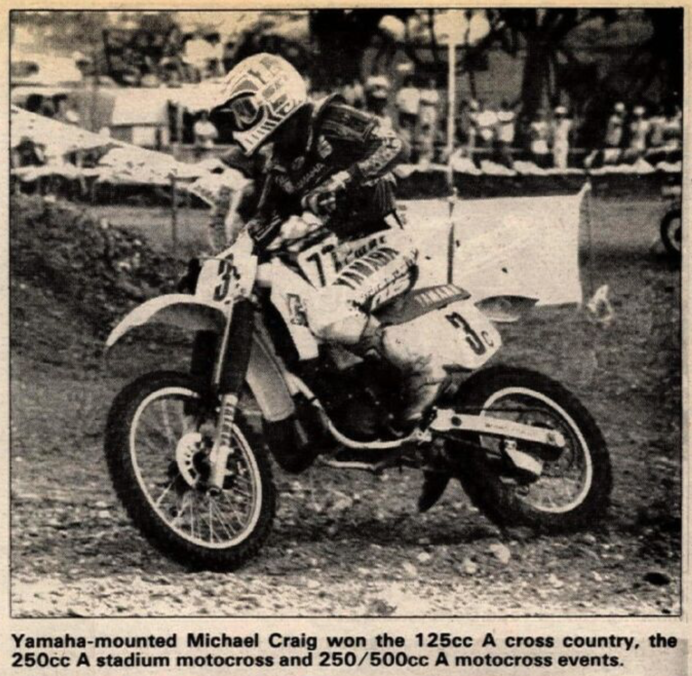 Michael Craig in a 1986 issue of Cycle News.