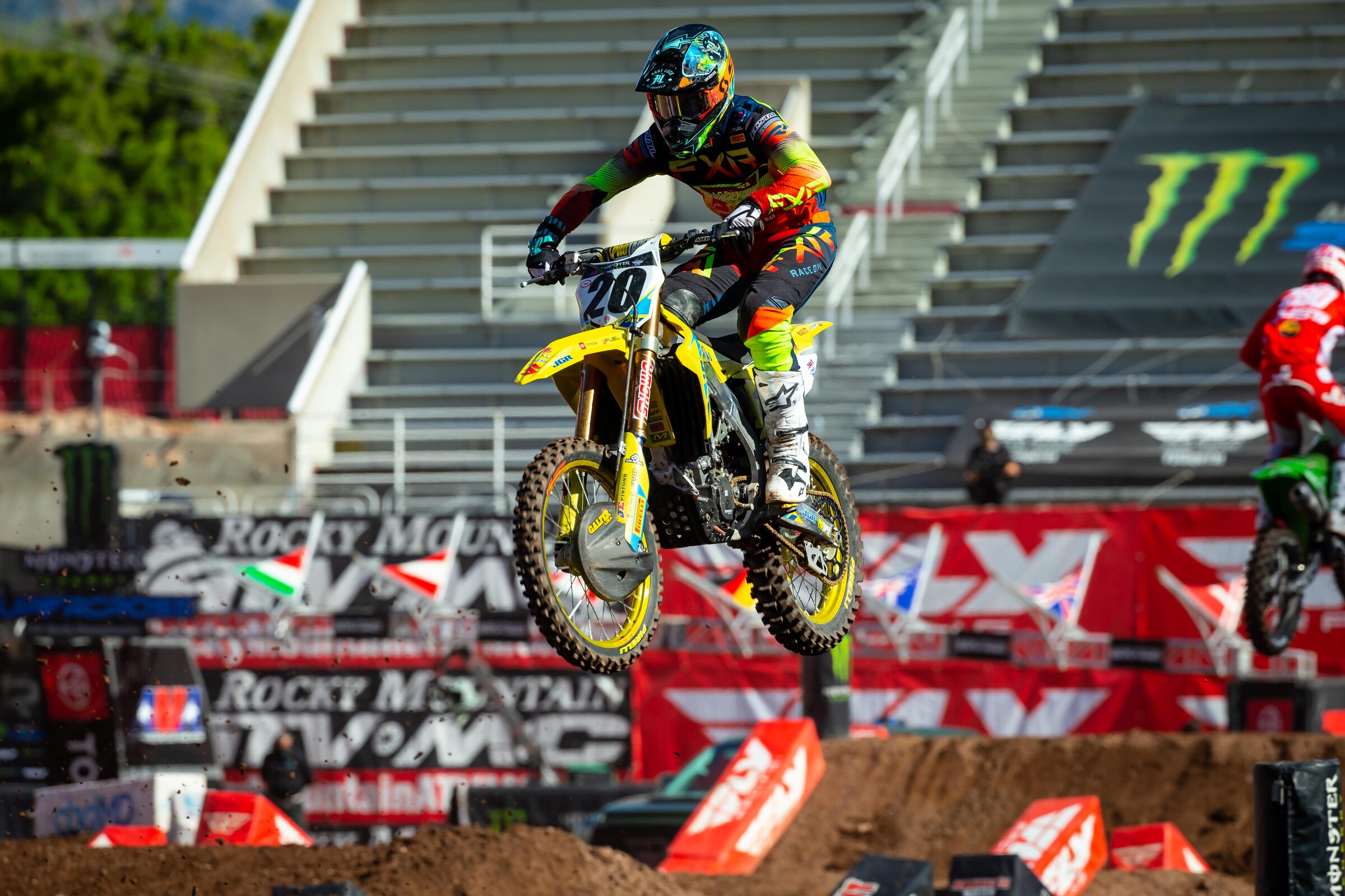 Tickle racing for JGRMX/Yoshimura Suzuki during the 2020 Monster Energy AMA Supercross Championship.