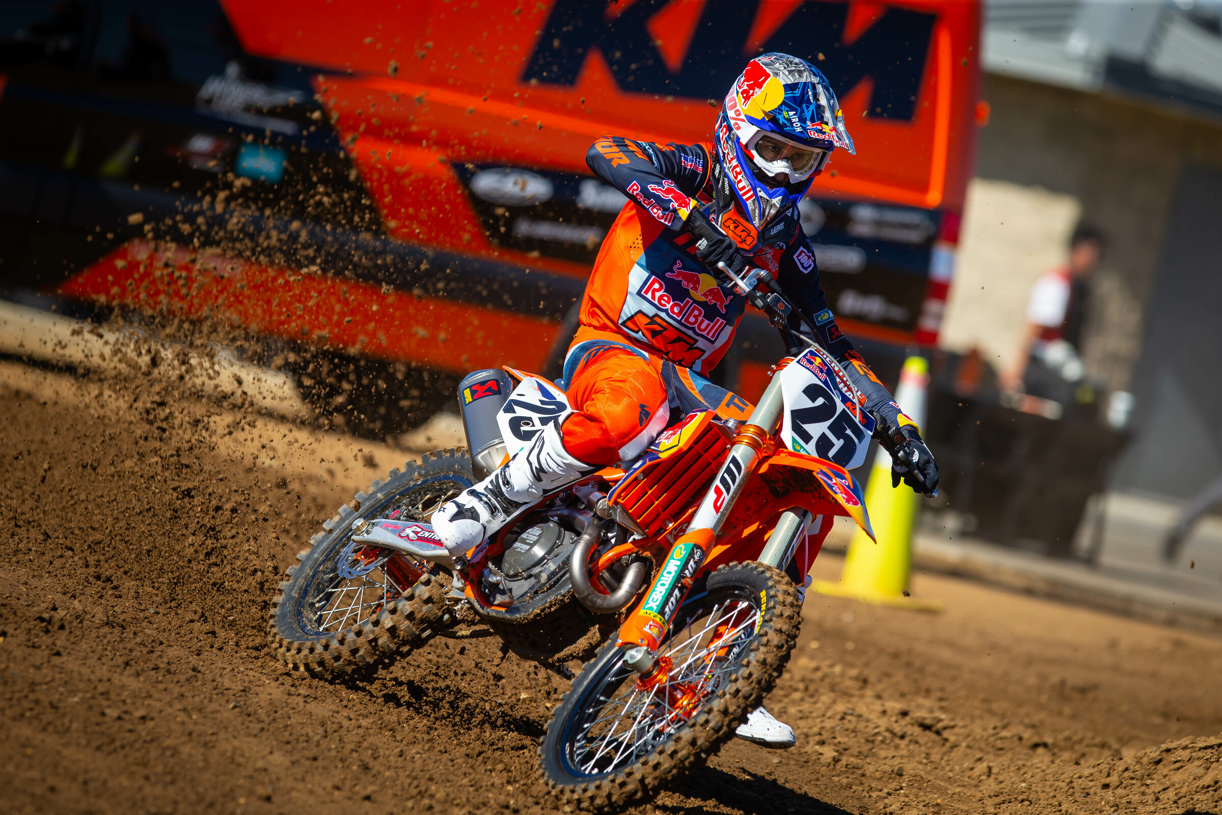 Musquin riding at the 2021 KTM team intro on Tuesday.