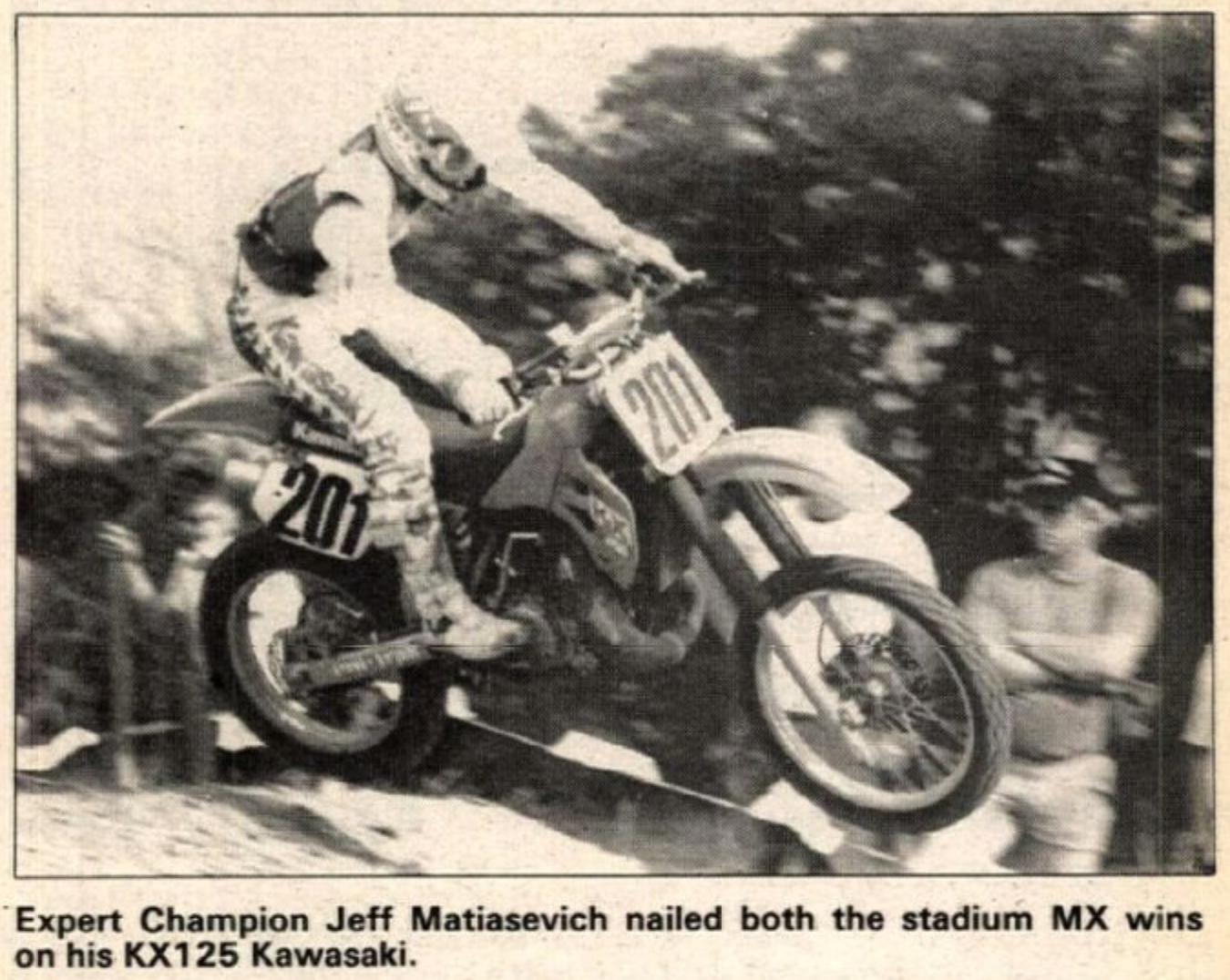 Jeff Matiasevich in a 1987 issue of Cycle News.