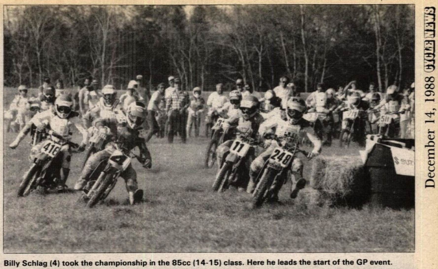 Billy Schlag in a 1988 issue of Cycle News.