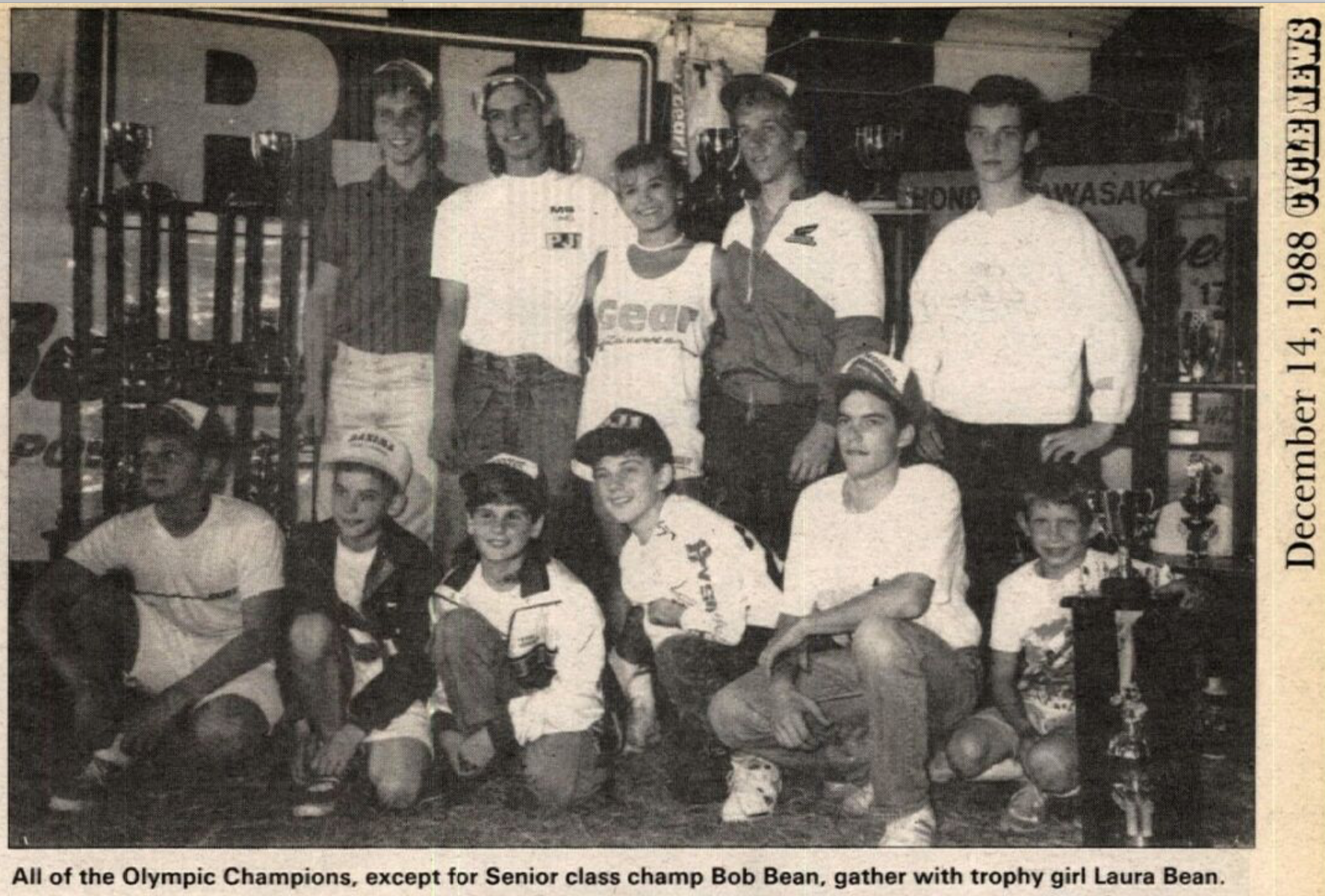 The 1988 Olympic champions in a 1988 issue of Cycle News.