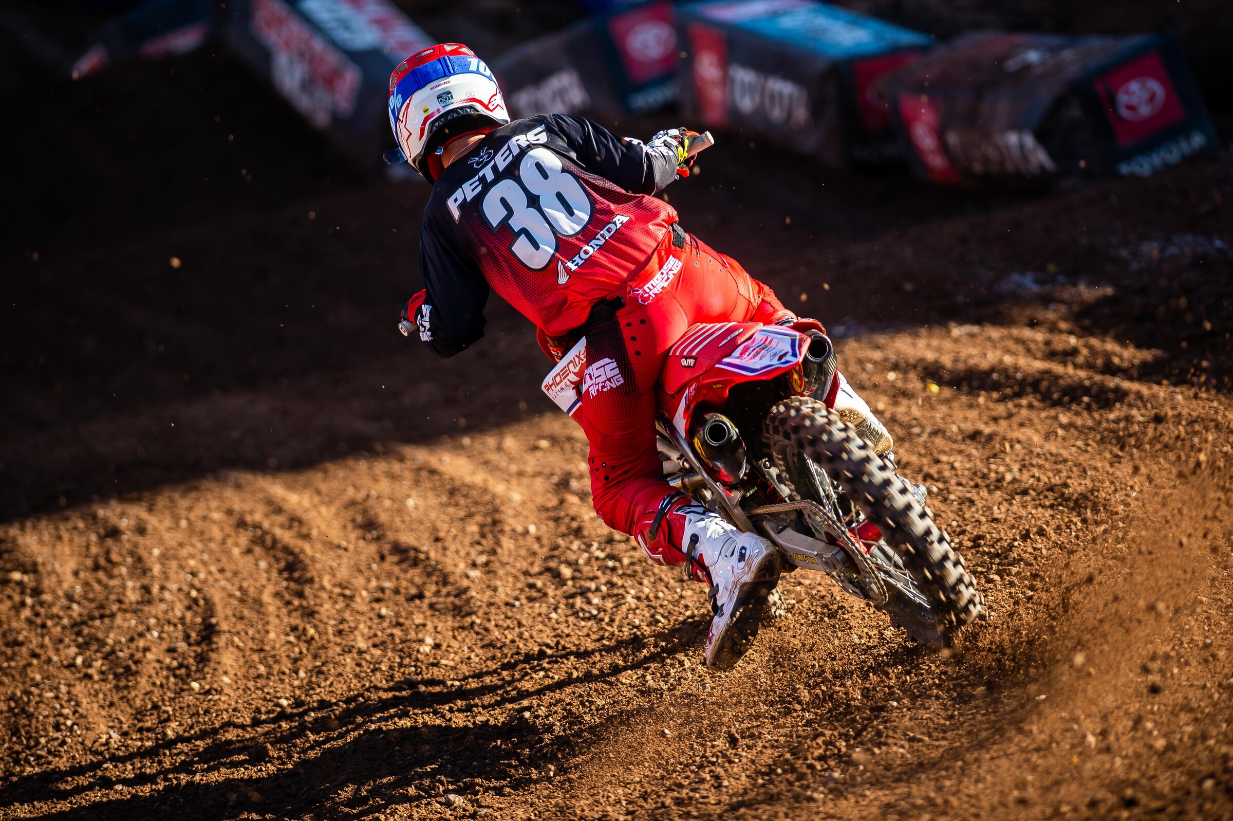 Peters racing Monster Energy AMA Supercross in 2020 in Salt Lake City, Utah.