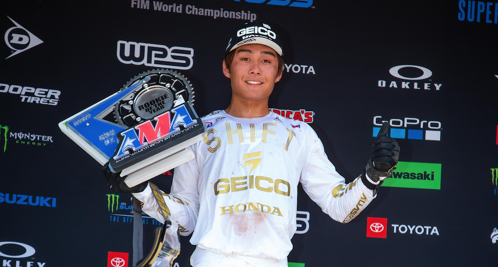 The 2020 250SX Rookie of the Year, Jo Shimoda.