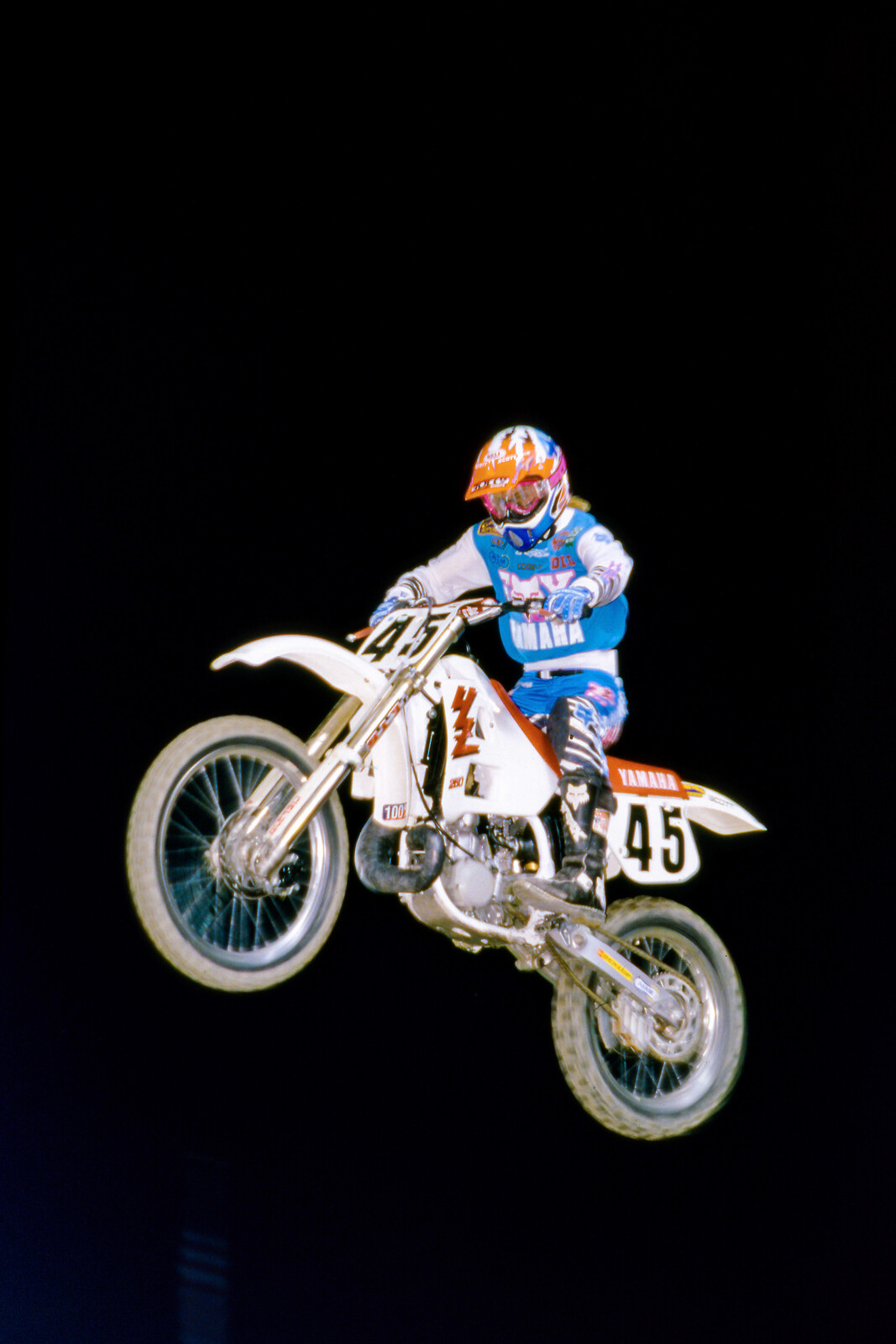 Damon Bradshaw made the Fox zebra gear famous in 1989, but it was originally worn by Rick Johnson in '88.