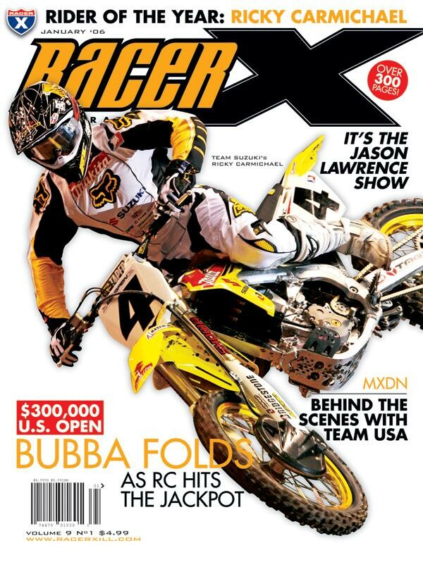 Ricky Carmichael on the January 2006 cover of Racer X Illustrated.