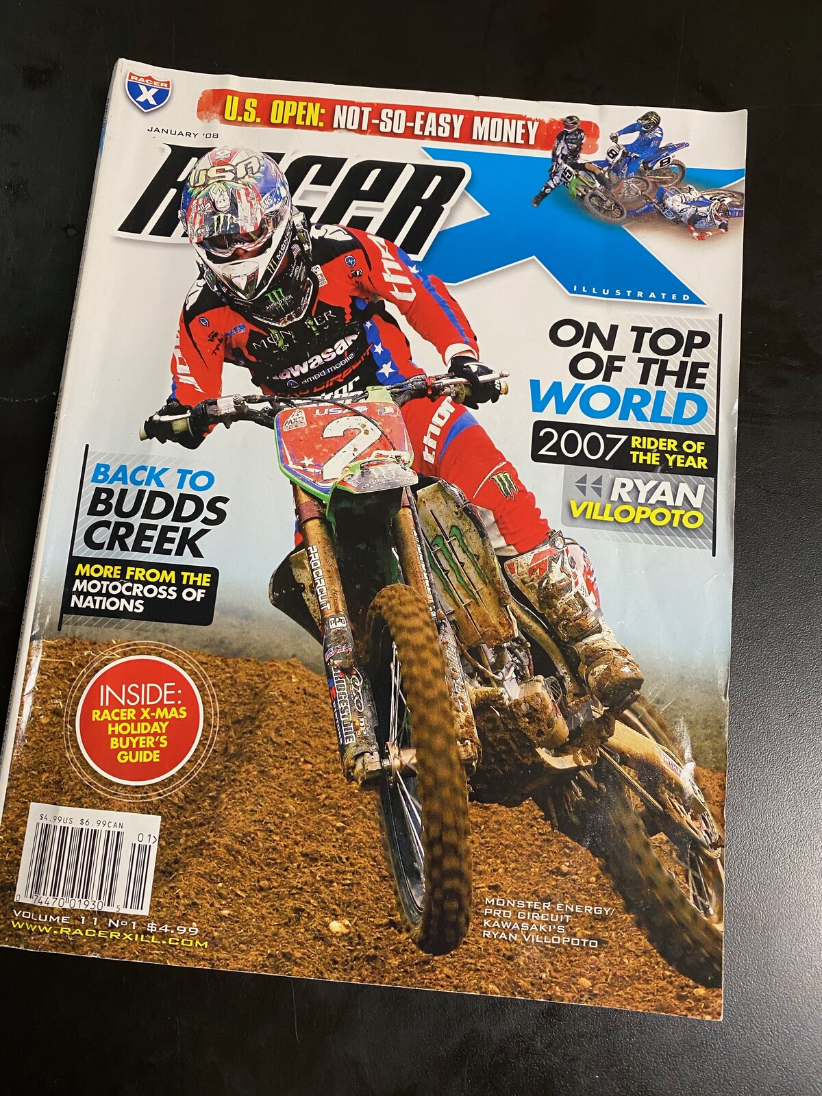 Ryan Villopoto on the January 2008 cover of Racer X Illustrated after being named the 2007 Racer X Rider of the Year.