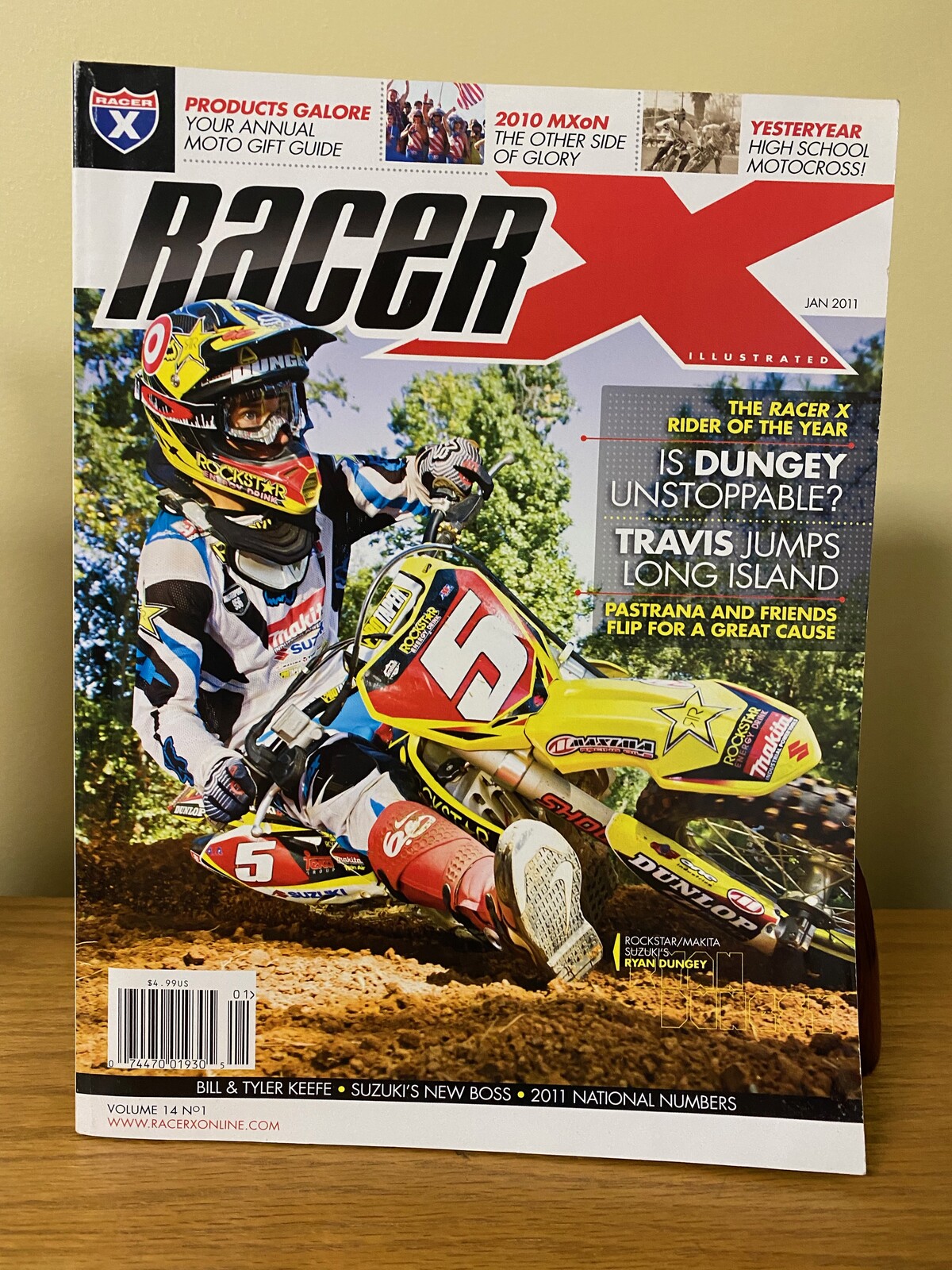 Ryan Dungey on the cover of the January 2011 Racer X Illustrated after being named the 2010 Racer X Rider of the Year.