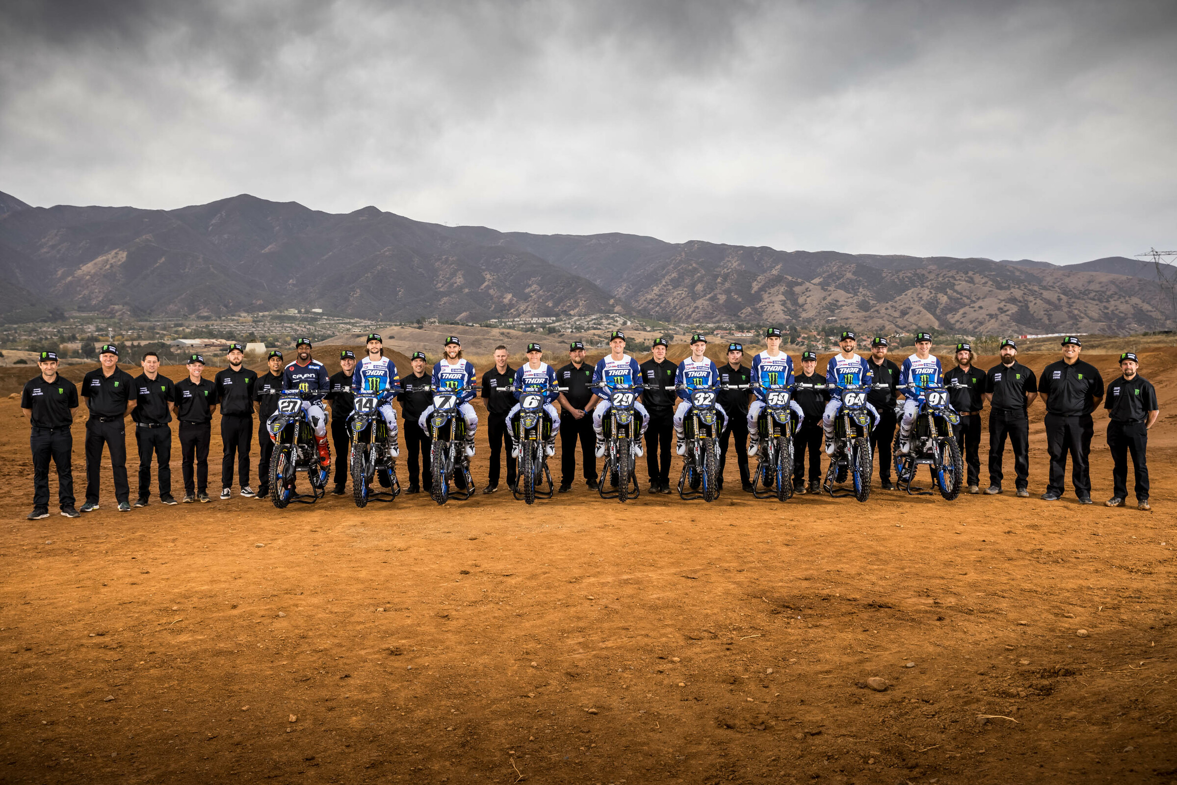 The 2021 Monster Energy/Star Yamaha Racing team photo shoot.