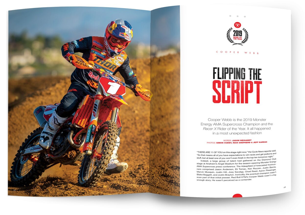 Cooper Webb, the 2019 Racer X Rider of the Year.